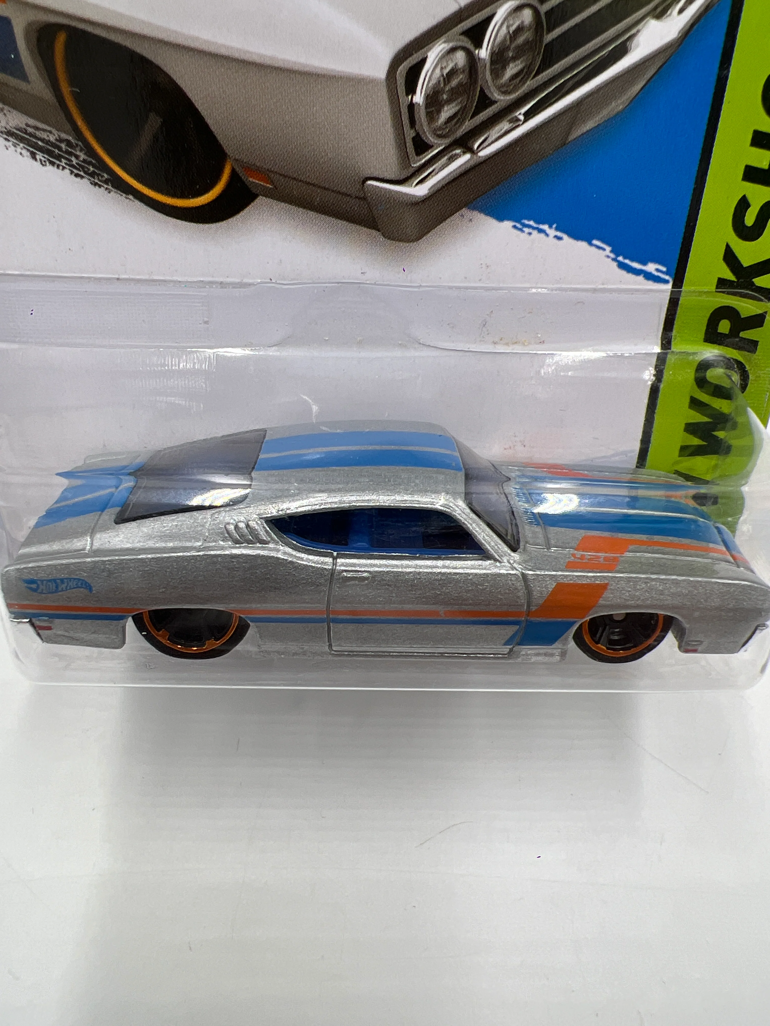 2014 Hot Wheels Workshop #235 69 Ford Torino Talladega Silver 25D - Image 3