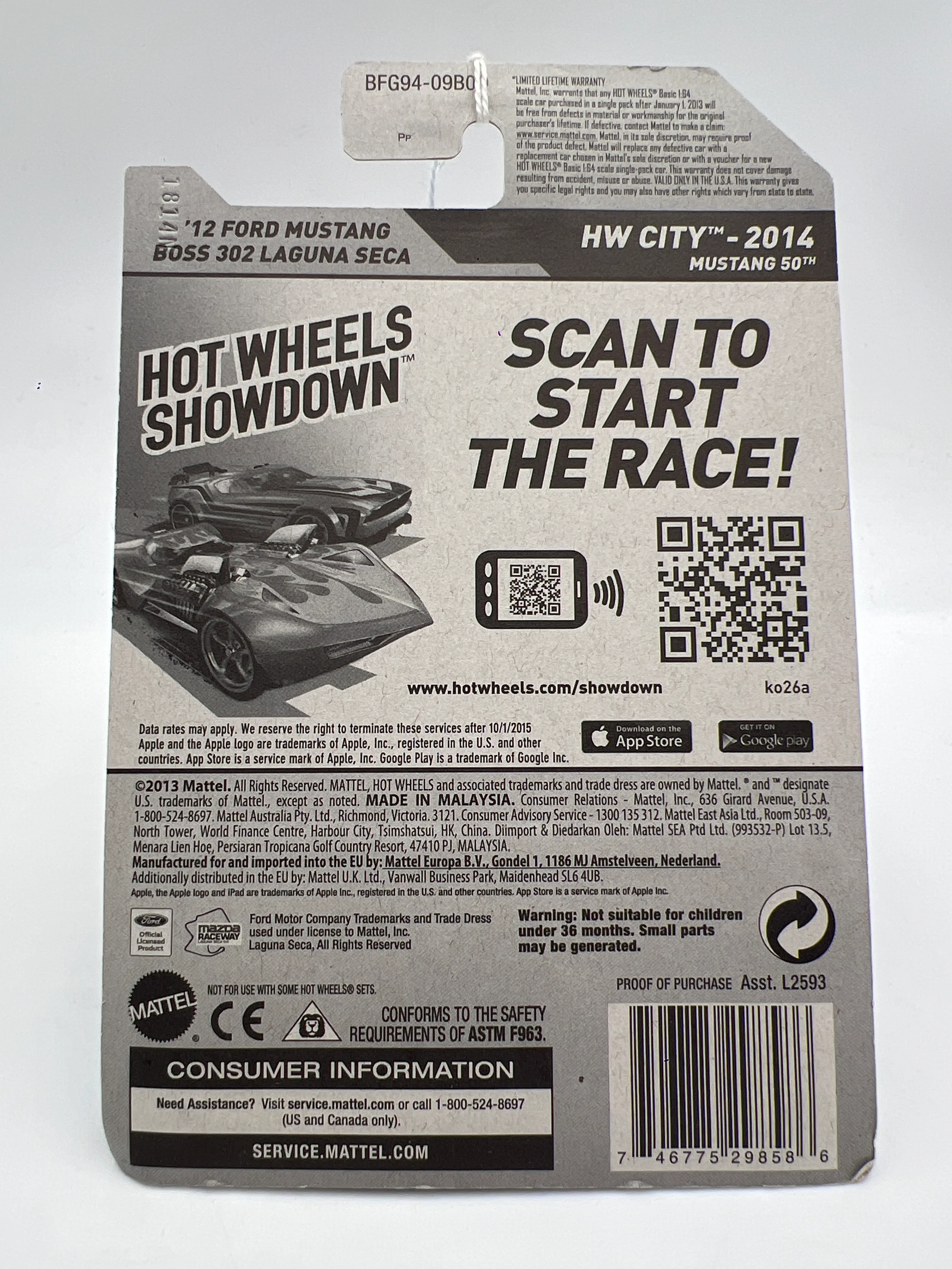 2014 Hot Wheels Walmart Exclusive Zamac 18 #91 12 Ford Mustang Boss 302 Laguna Seca 144i - Image 7