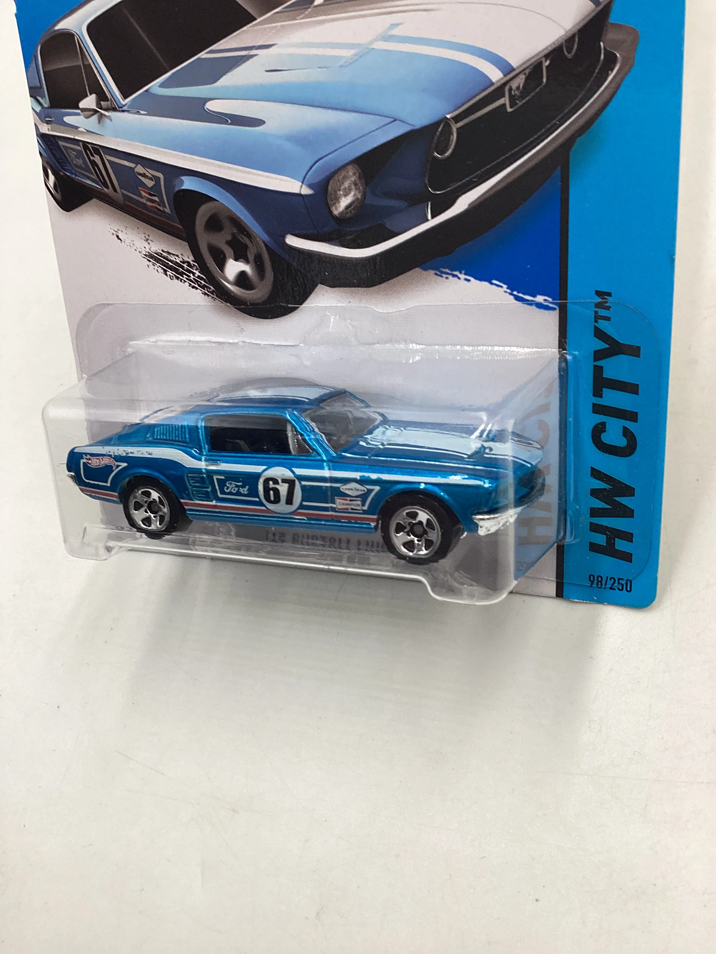 2014 HW City #98 67 Custom Mustang Blue 31C - Image 4