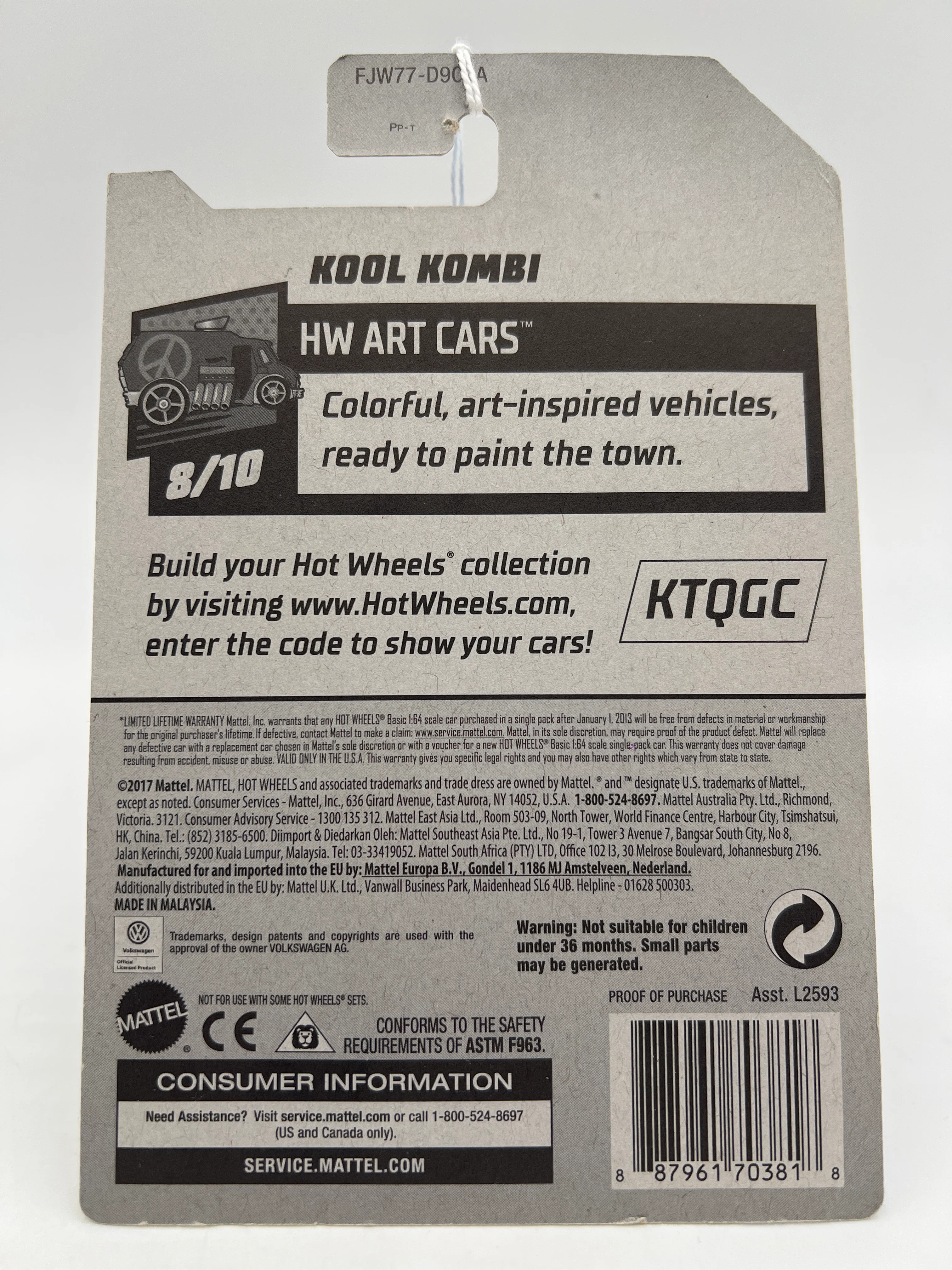 2018 Hot Wheels Art Cars #353 Kool Kombi Gray 97G - Image 7