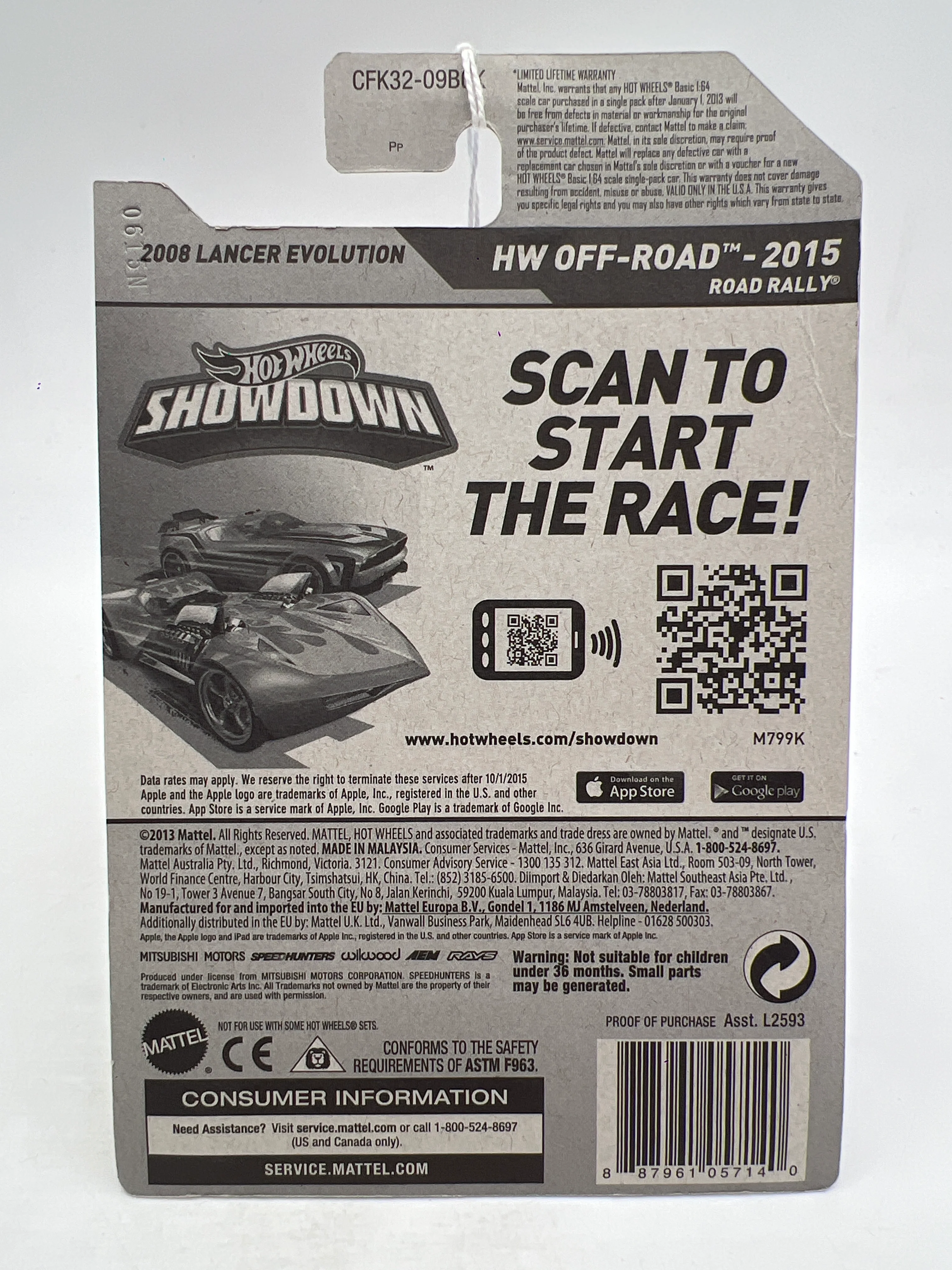2015 Hot Wheels Off-Road #77 2008 Lancer Evolution Black 93A - Image 6