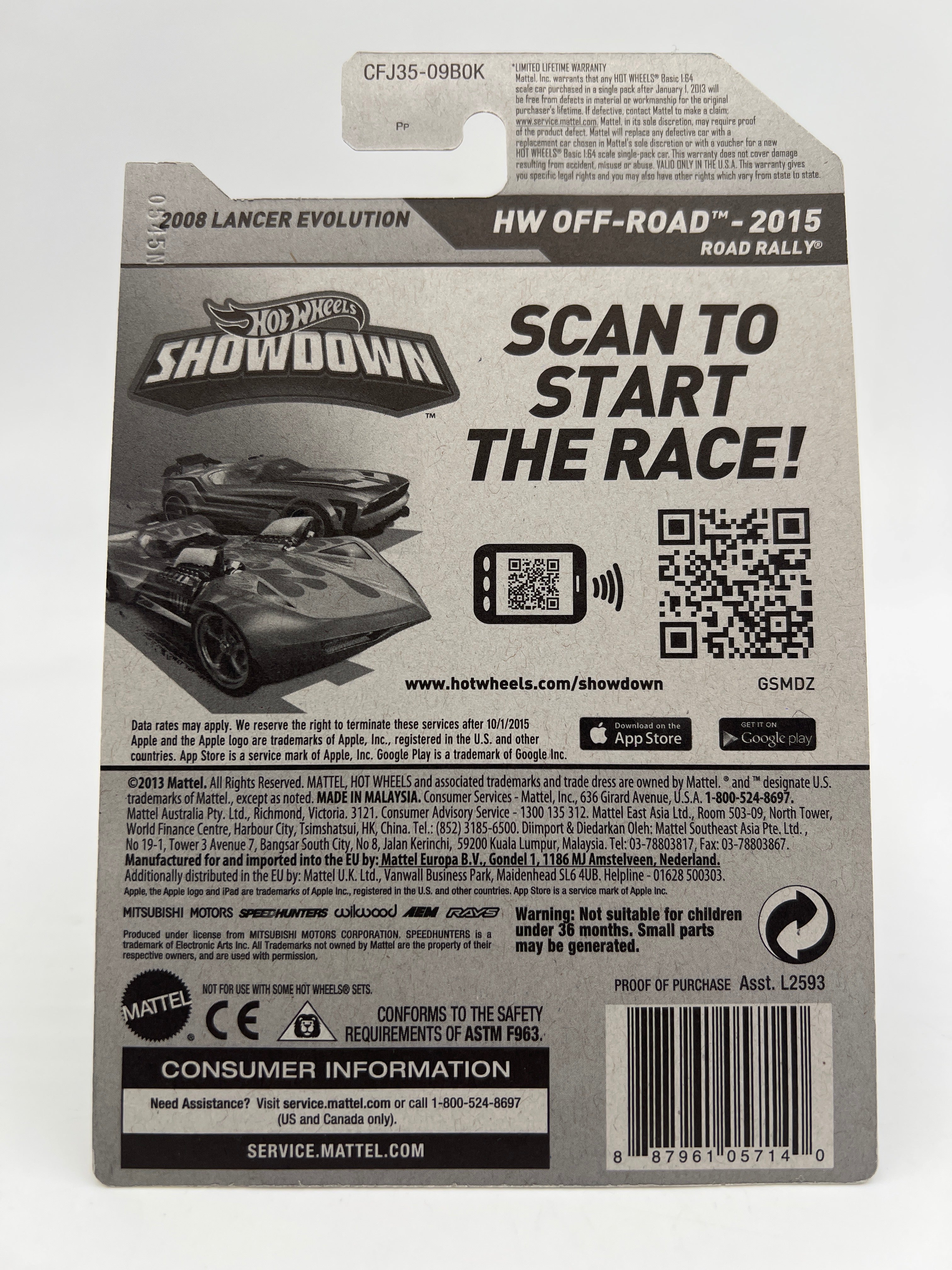 2015 Hot Wheels Super Treasure Hunt #77 2008 Lancer Evolution W/Protector - Image 7