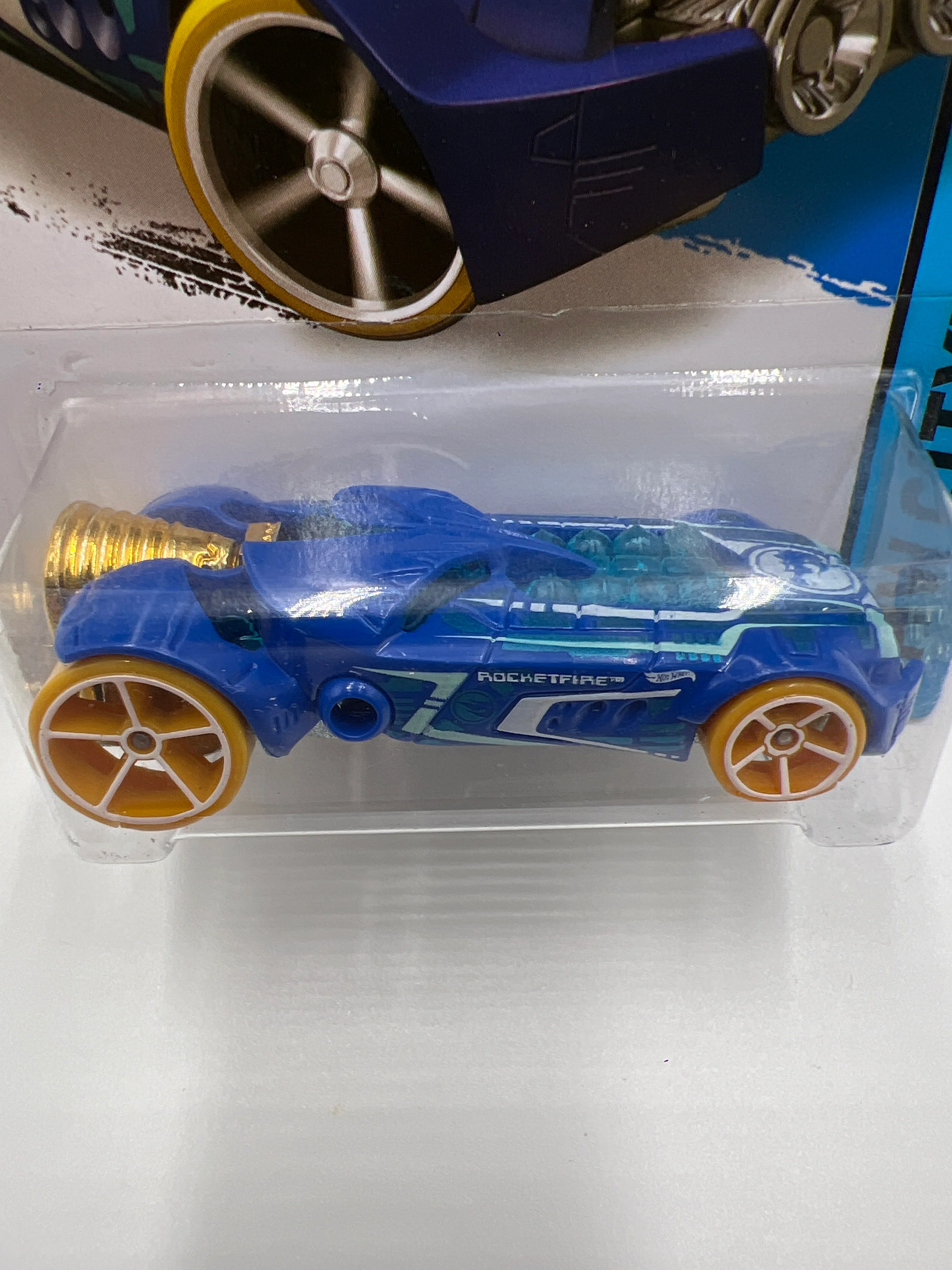 2015 Hot Wheels City Treasure Hunt #44 Rocketfire Blue 283C - Image 2