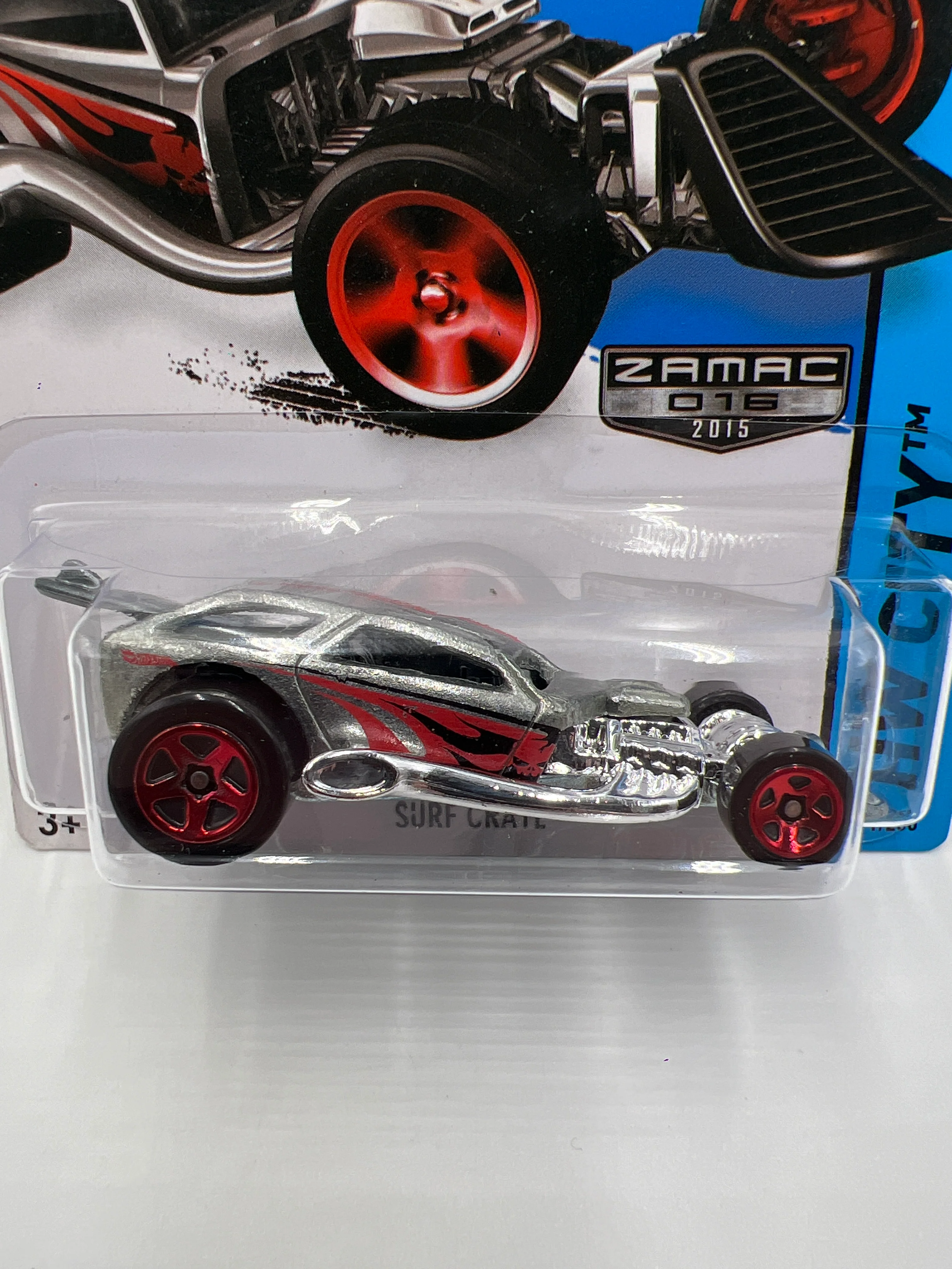 2015 Hot Wheels Walmart Exclusive Zamac 16 #71 Surf Crate 148C - Image 2