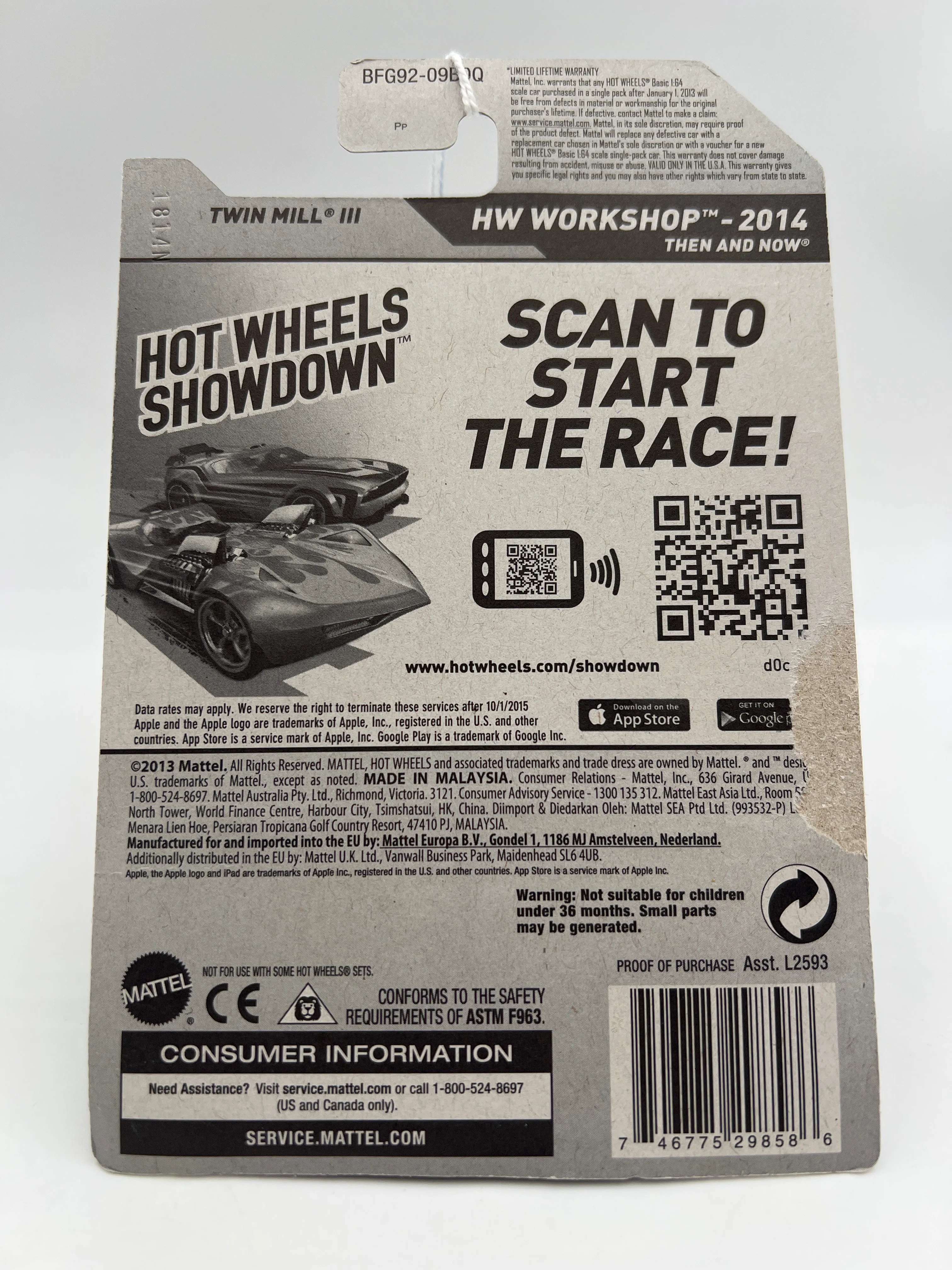 2014 Hot Wheels Walmart Exclusive Zamac 17 #226 Twin Mill III Card Not Perfect 145G - Image 8