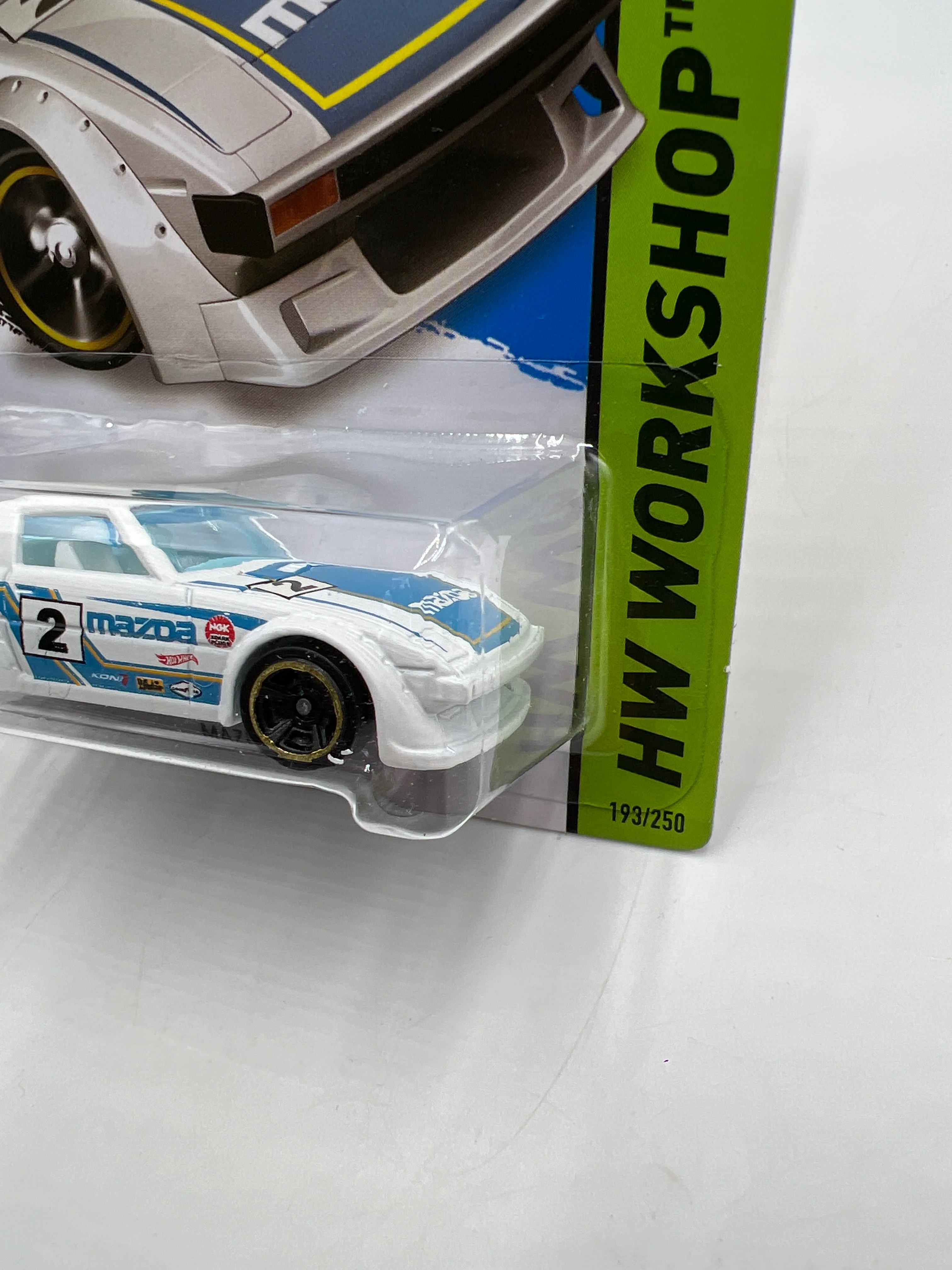 2015 Hot Wheels Workshop #193 Mazda RX7 White 86B - Image 4