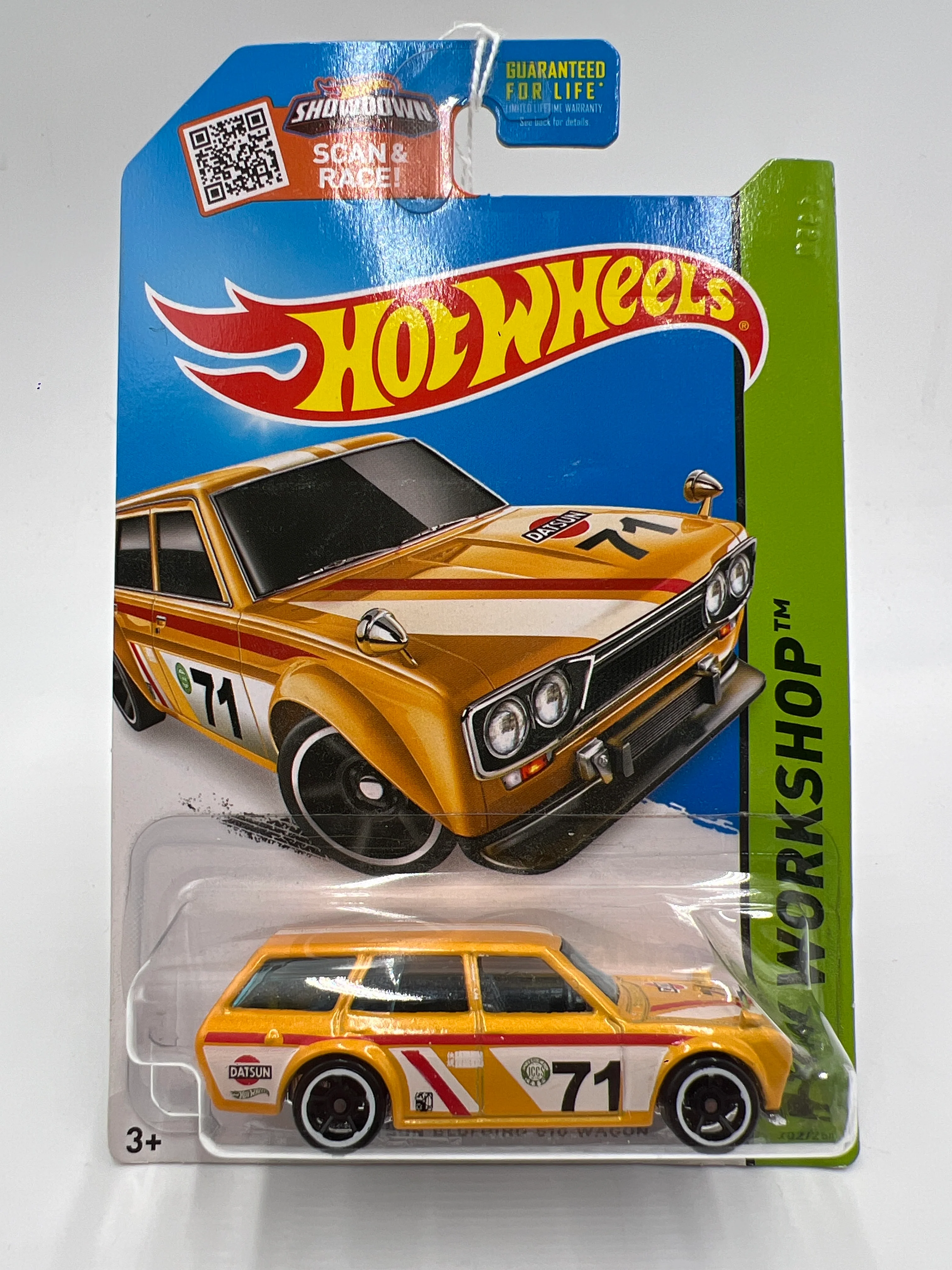 2015 Hot Wheels Workshop #202 71 Datsun Bluebird 510 Wagon Yellow 87D