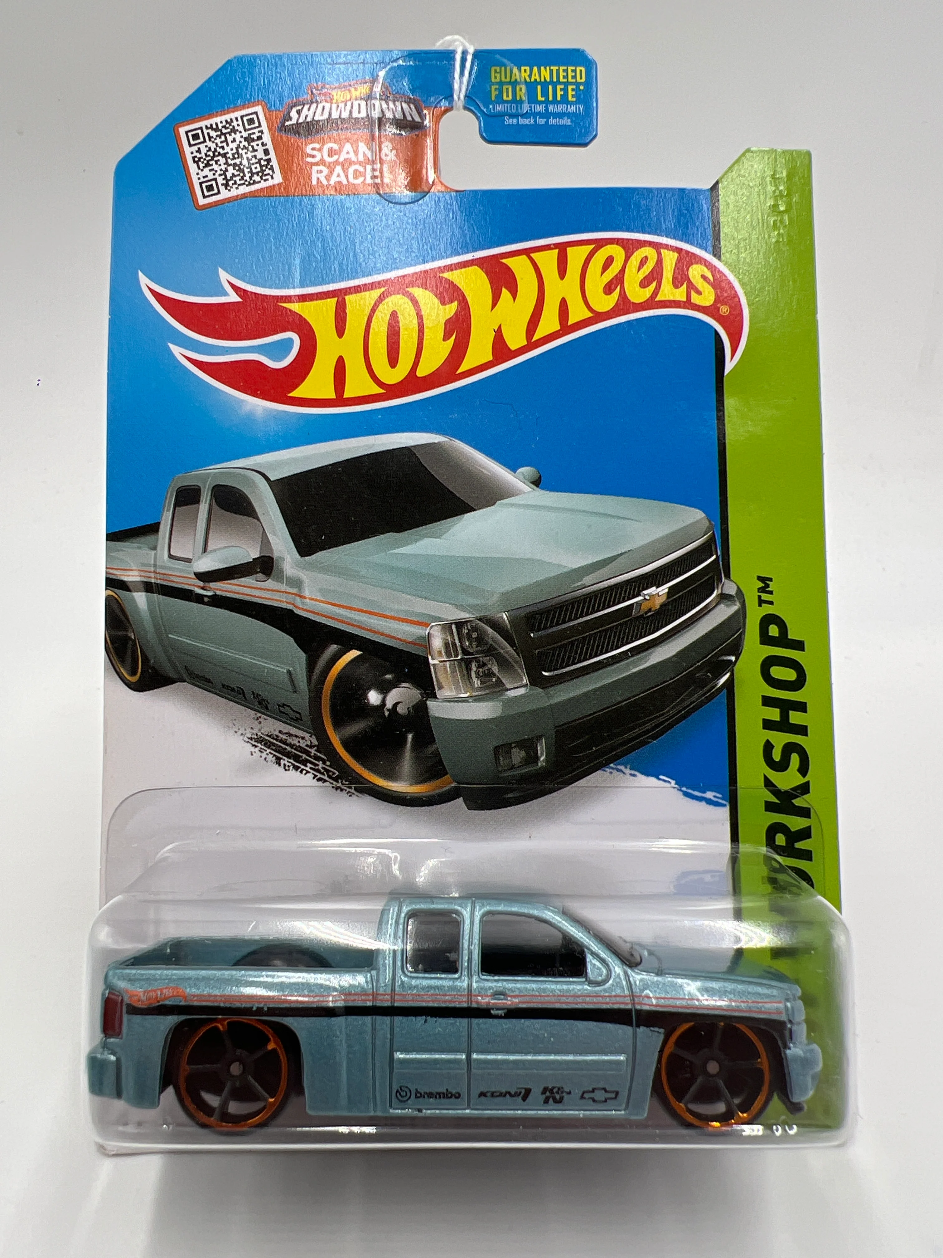 2015 Hot Wheels Workshop #249 Chevy Silverado Light Blue SR