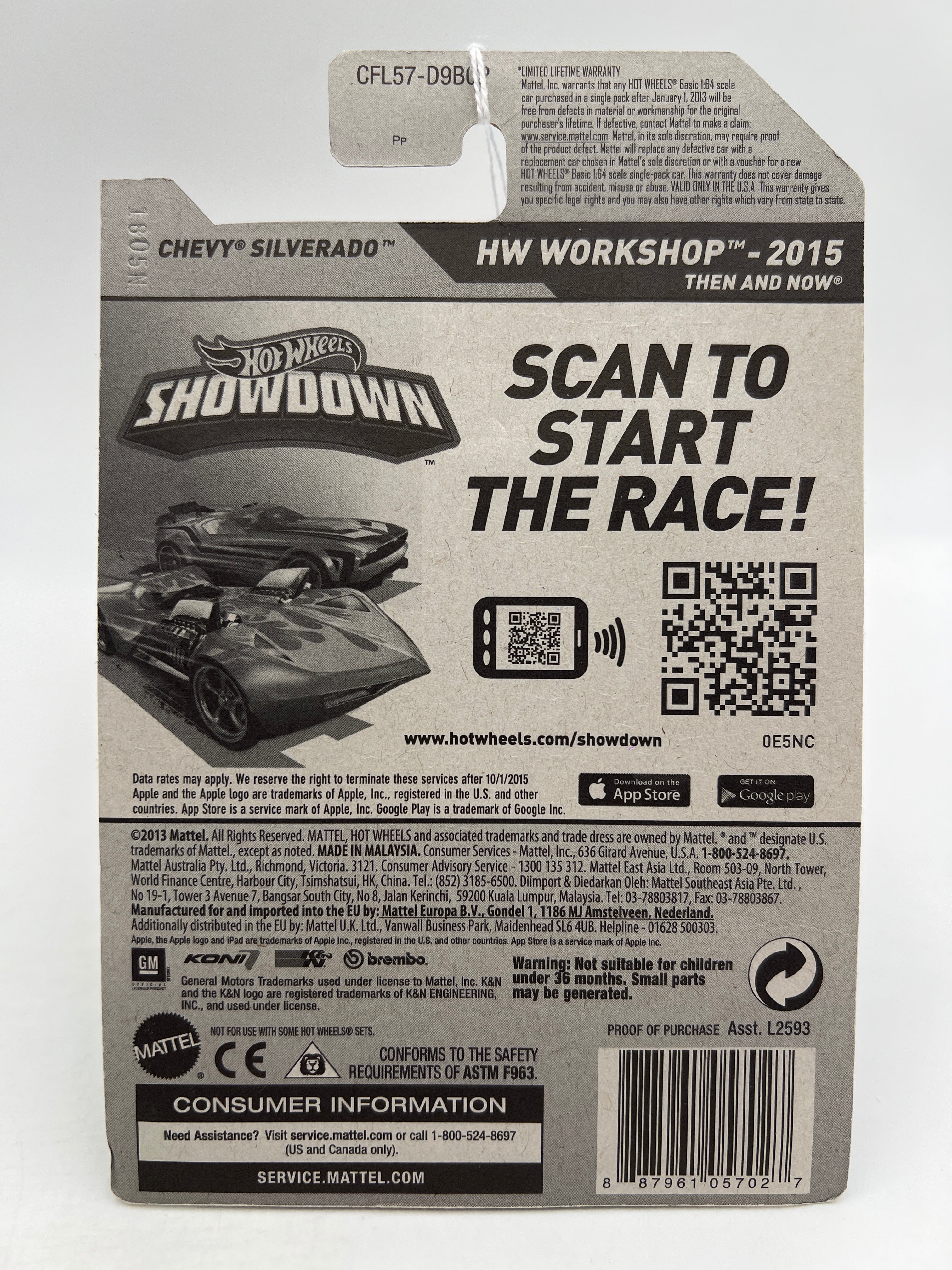 2015 Hot Wheels Workshop #249 Chevy Silverado Light Blue SR - Image 6