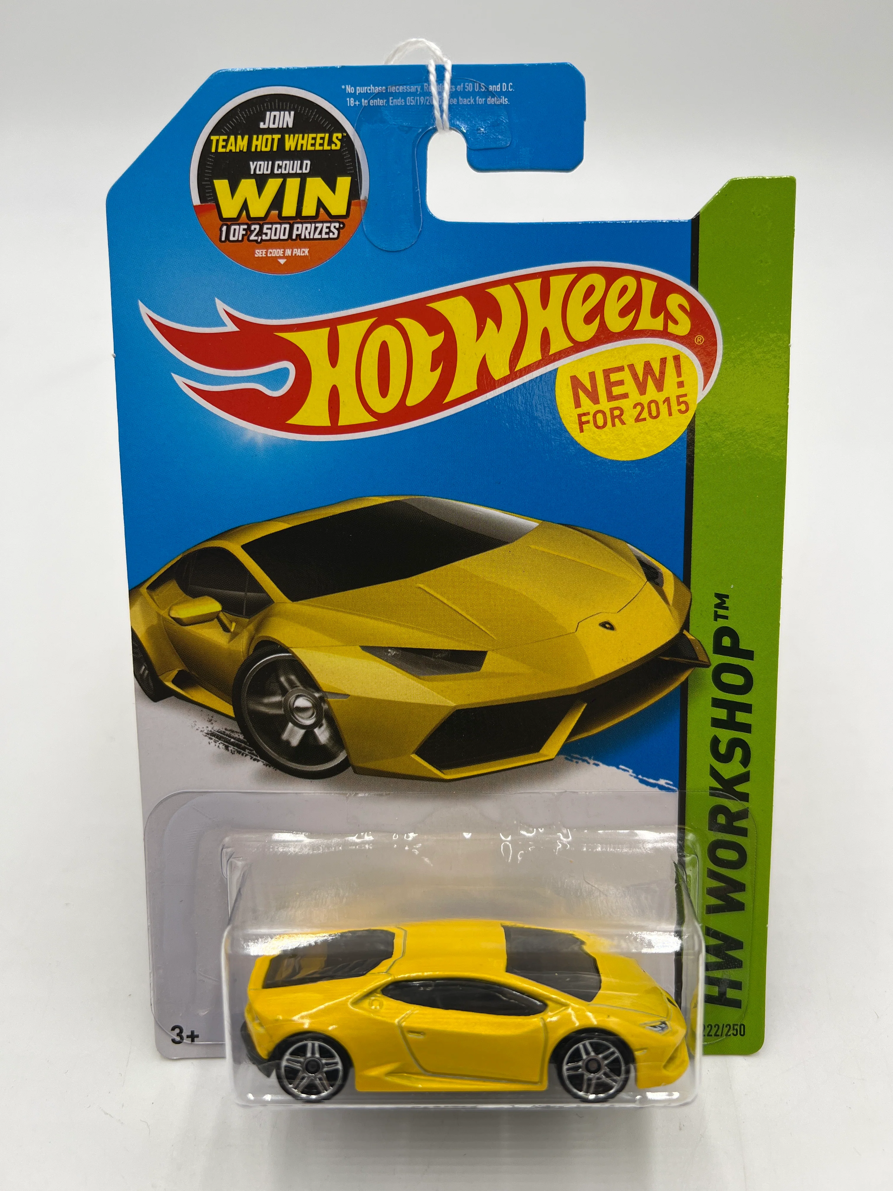 2015 Hot Wheels Workshop #222 Lamborghini Huracan LP 610-4 Yellow 101A - Image 2