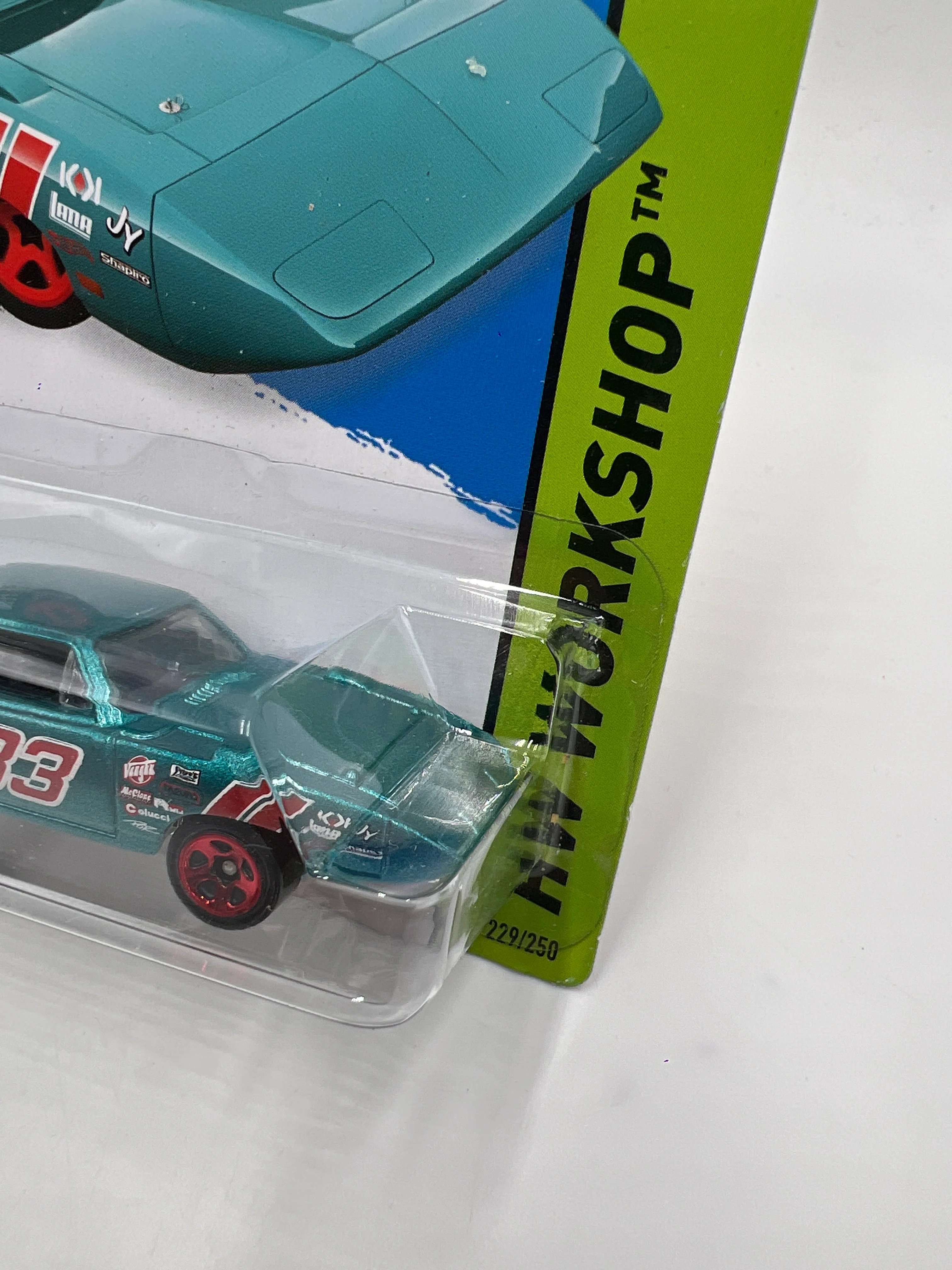 2015 Hot Wheels Workshop #229 70 Plymouth Superbird Teal 38B - Image 3