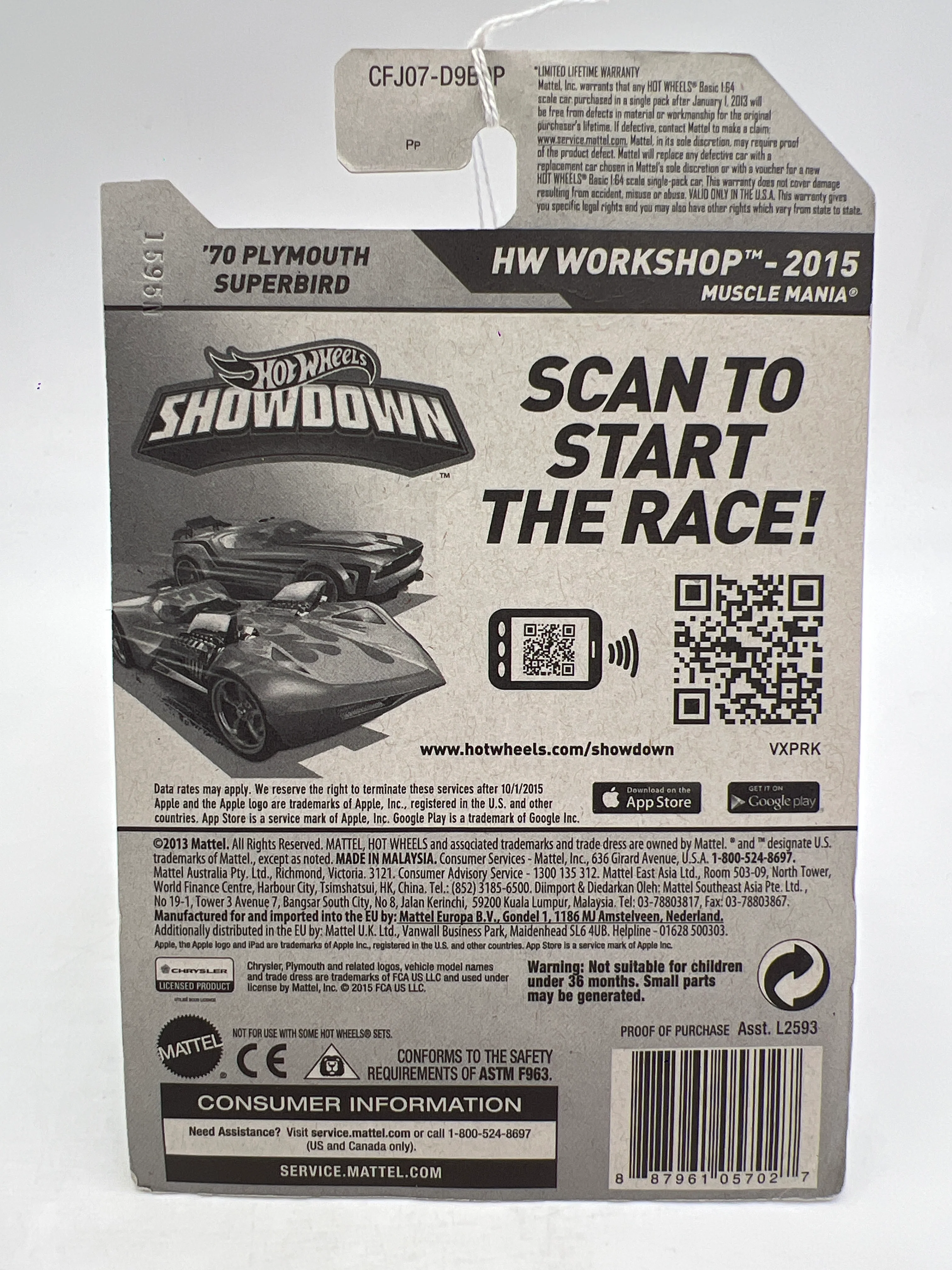 2015 Hot Wheels Workshop #229 70 Plymouth Superbird Teal 38B - Image 6