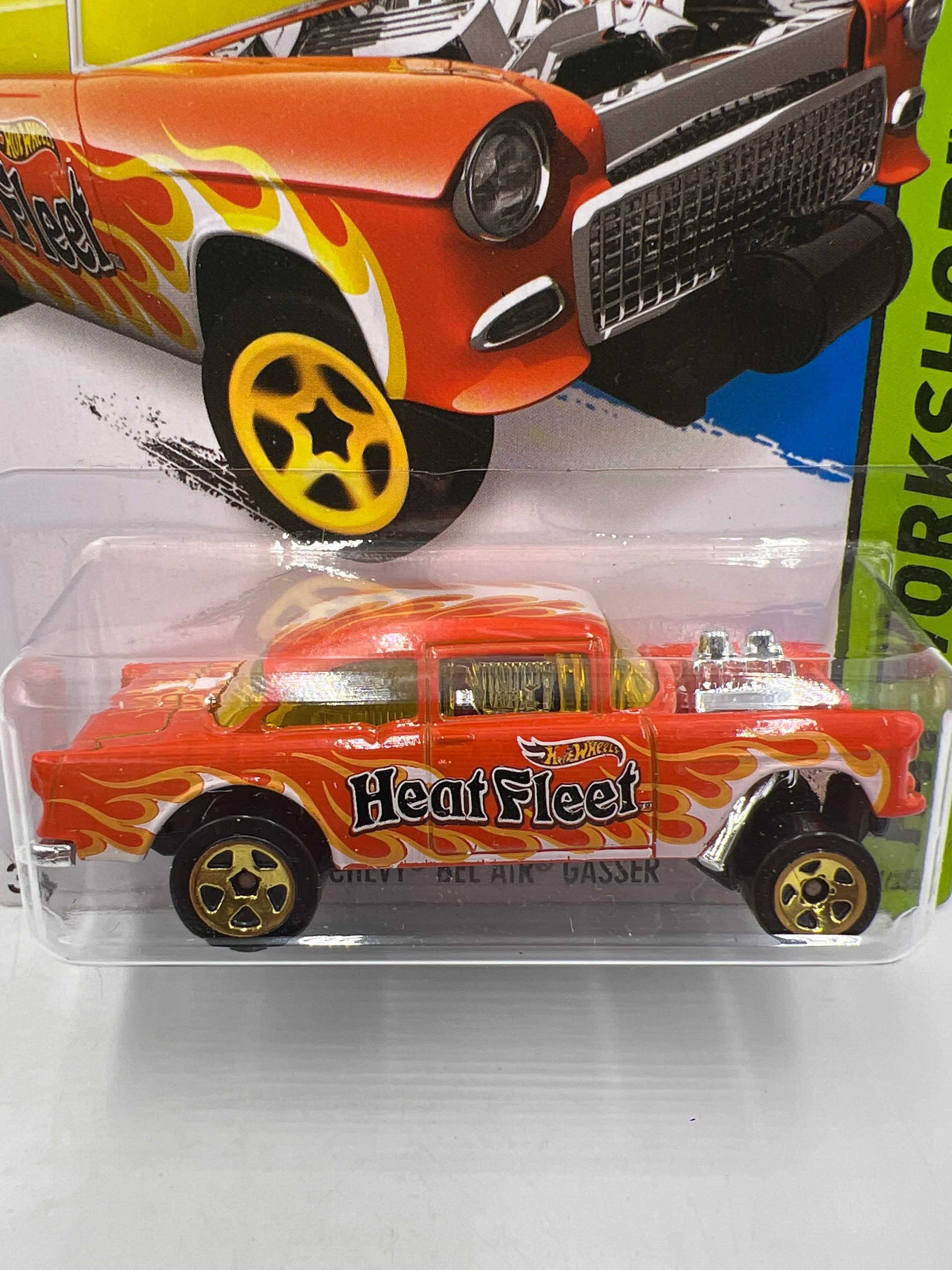 2015 Hot Wheels Workshop #207 55 Chevy Bel Air Gasser Orange 11D - Image 2