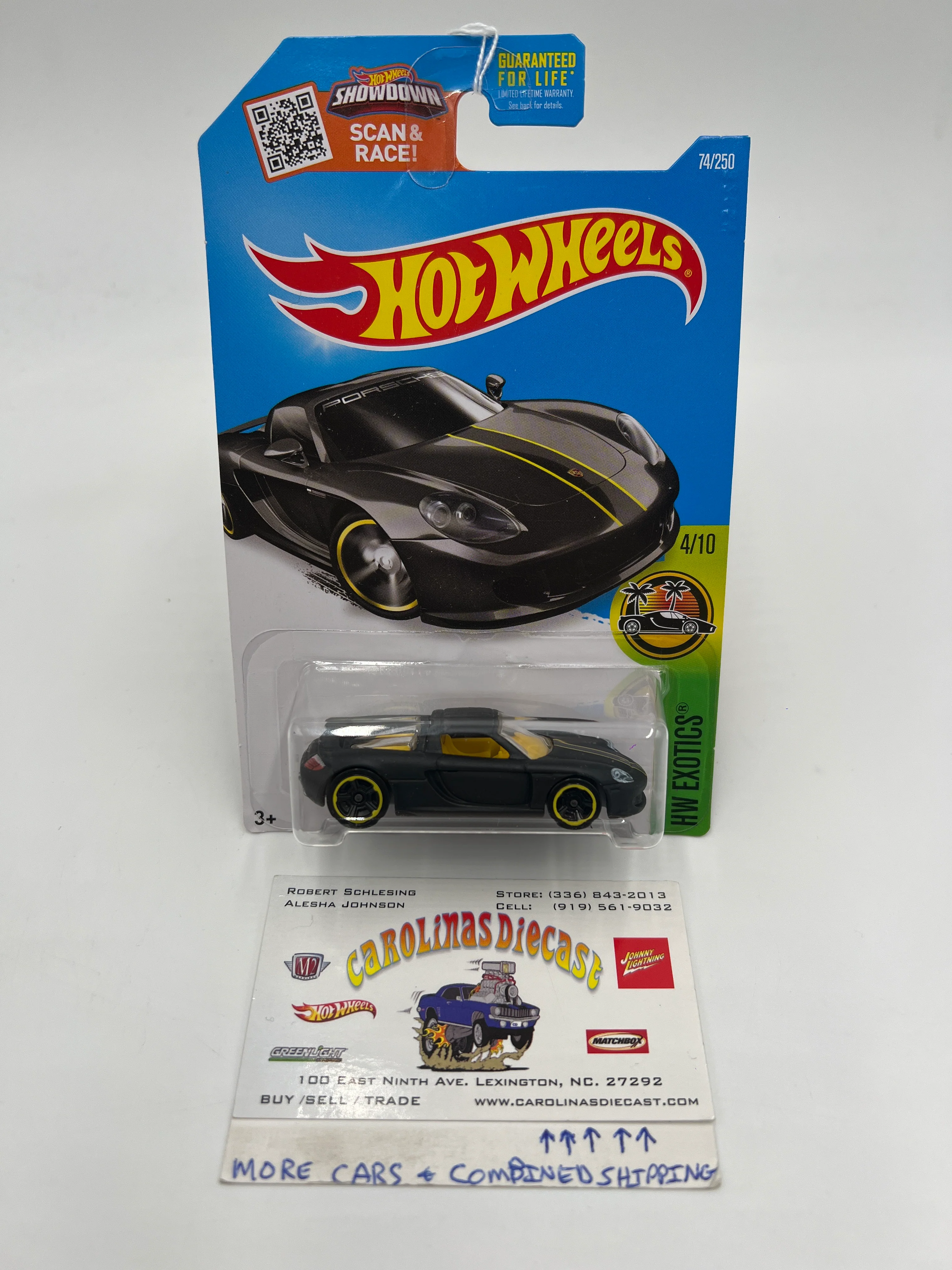 2016 Hot Wheels Exotics #74 Porsche Carrera GT Matte Black