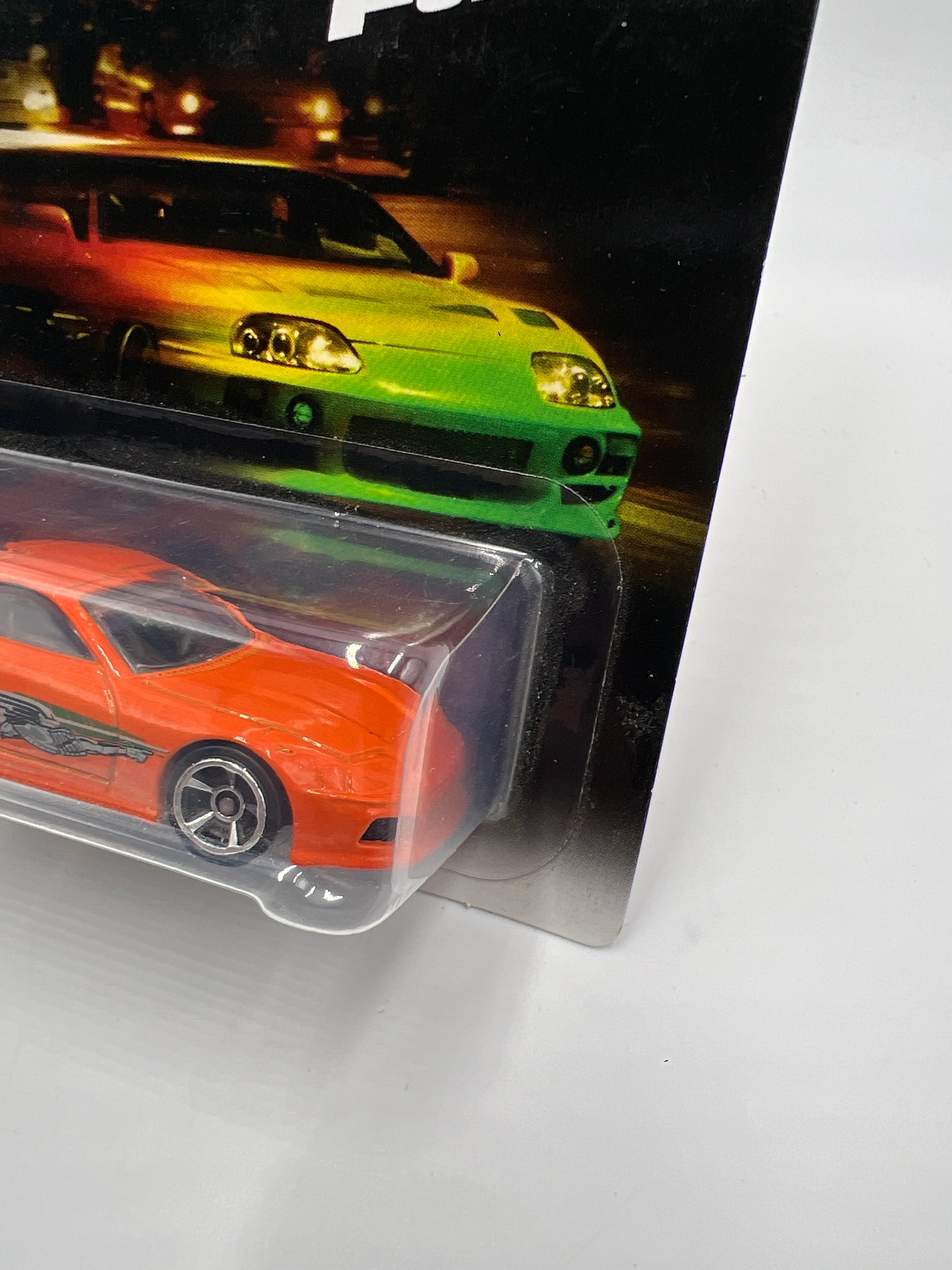 2016 Hot Wheels Fast & Furious #1 94 Toyota Supra Orange W/Protector - Image 3