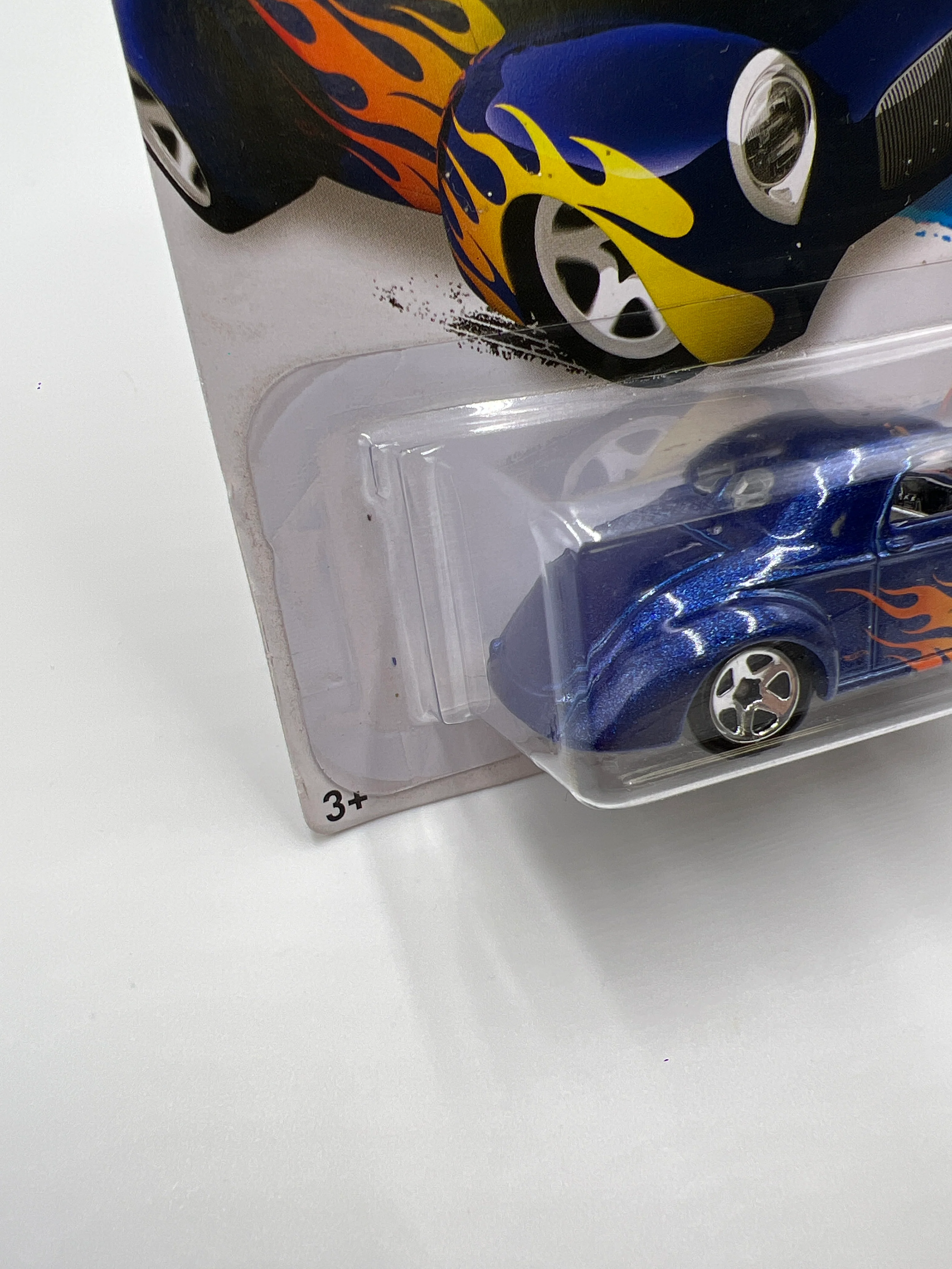 2016 Hot Wheels Flames #96 41 Willys Blue Target Snowflake Card 240C - Image 5