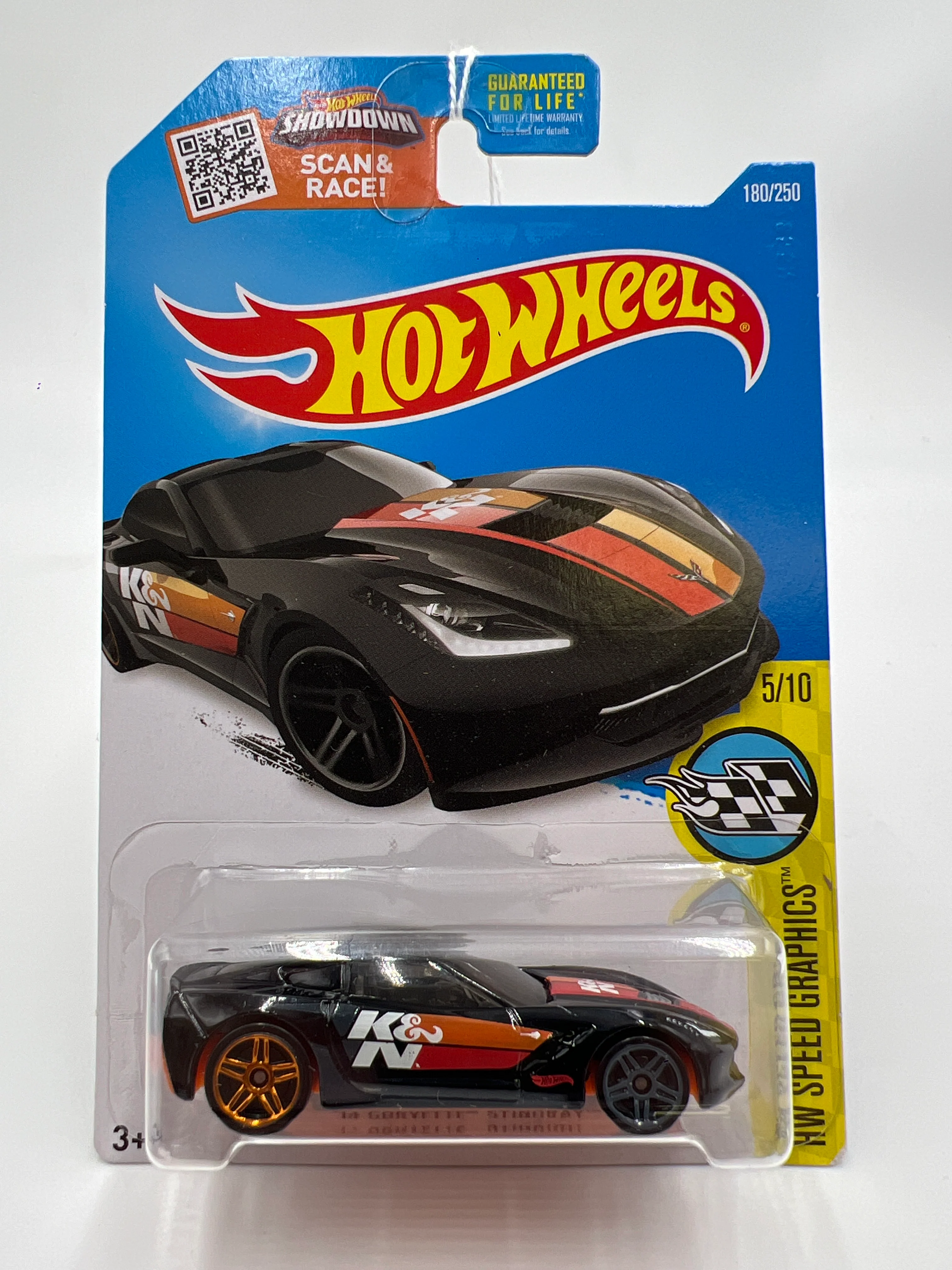 2016 Hot Wheels Speed Graphics #180 14 Corvette Stingray Black K&N 6C - Image 2