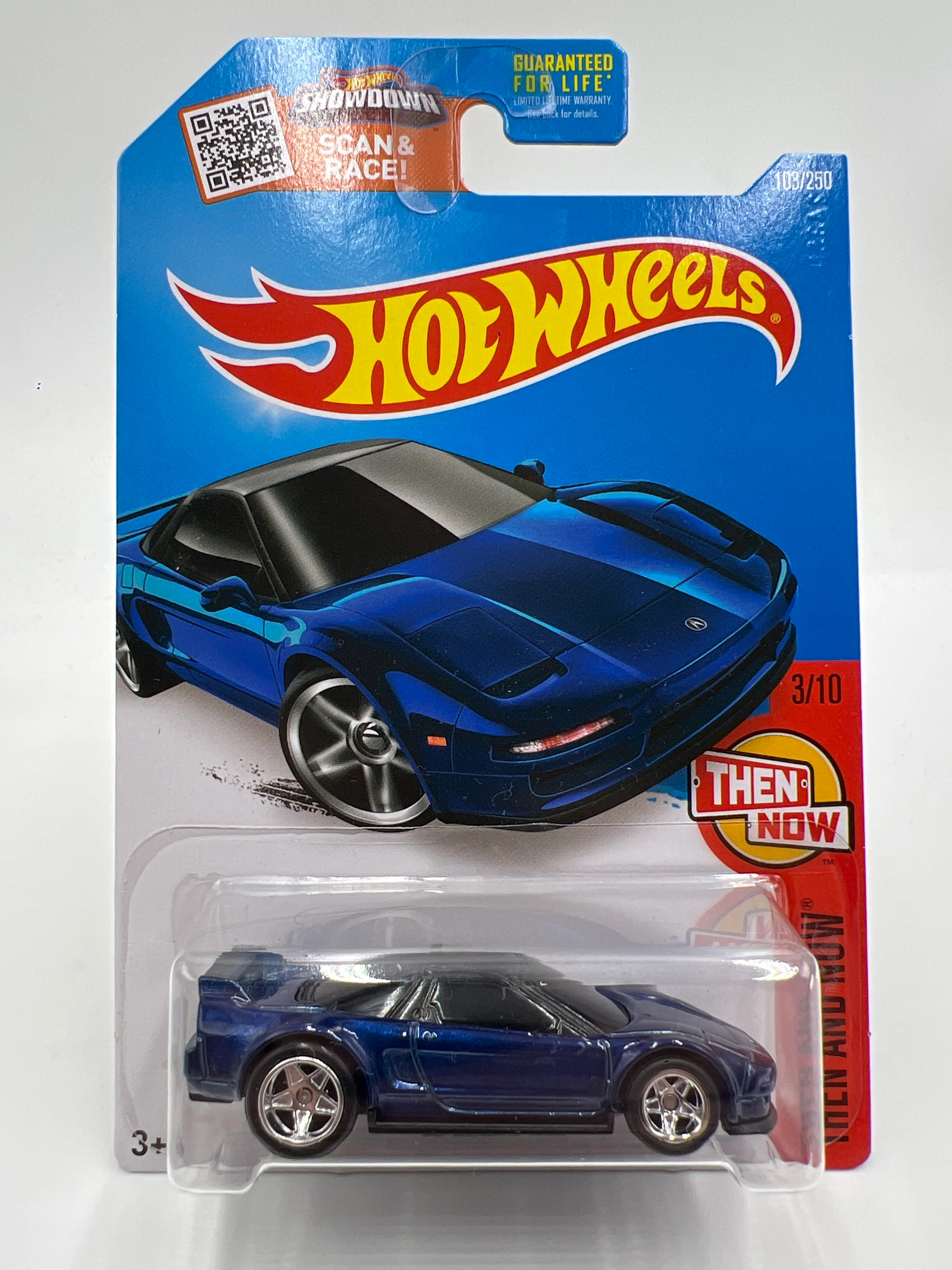 2016 Hot Wheels Super Treasure Hunt #103 90 Acura NSX Blue W/ Protector - Image 2