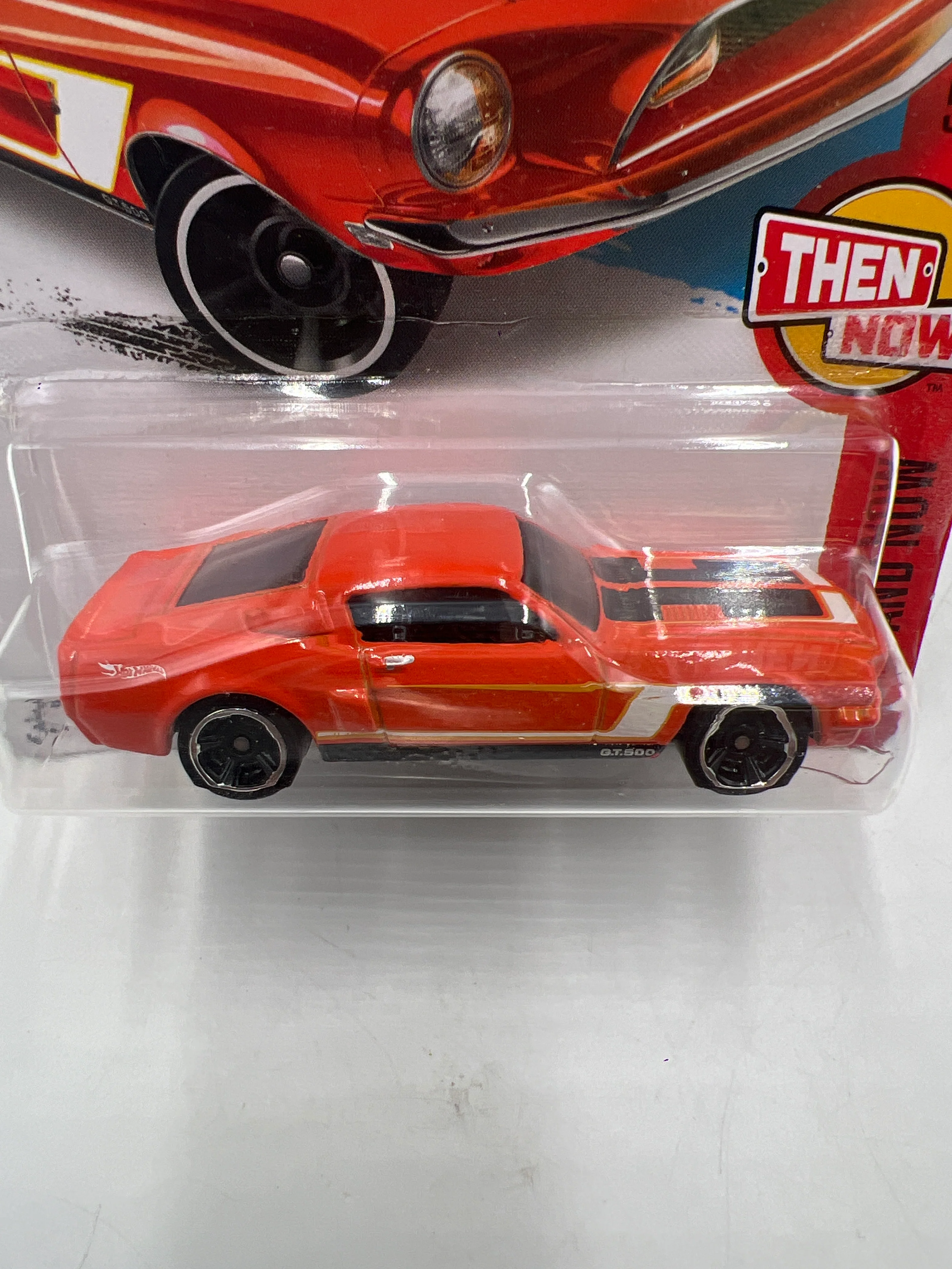 2016 Hot Wheels Then and Now #105 68 Shelby GT500 Orange 30G - Image 3