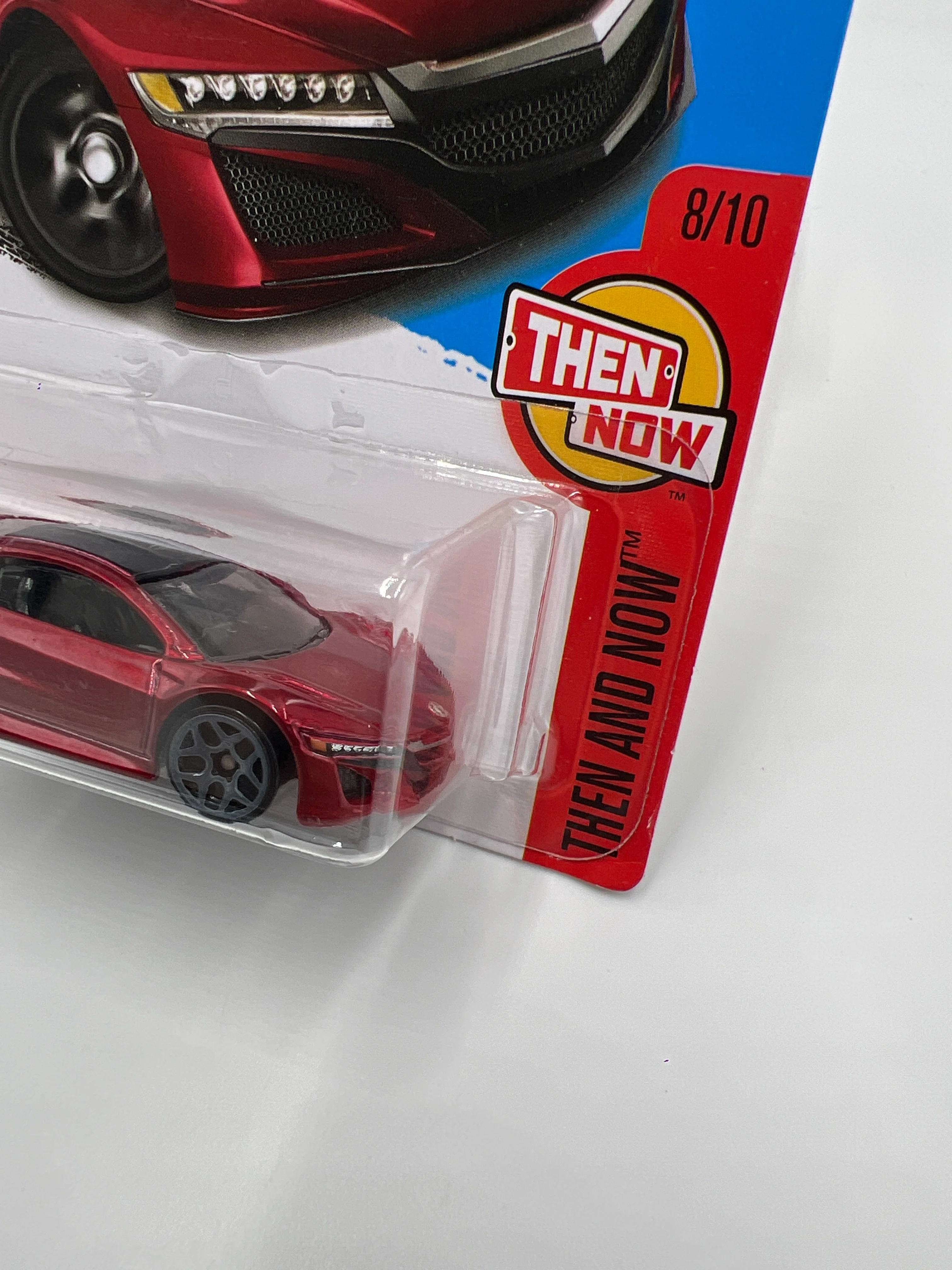 2016 Hot Wheels Then and Now #108 17 Acura NSX Red International Card 104B - Image 4