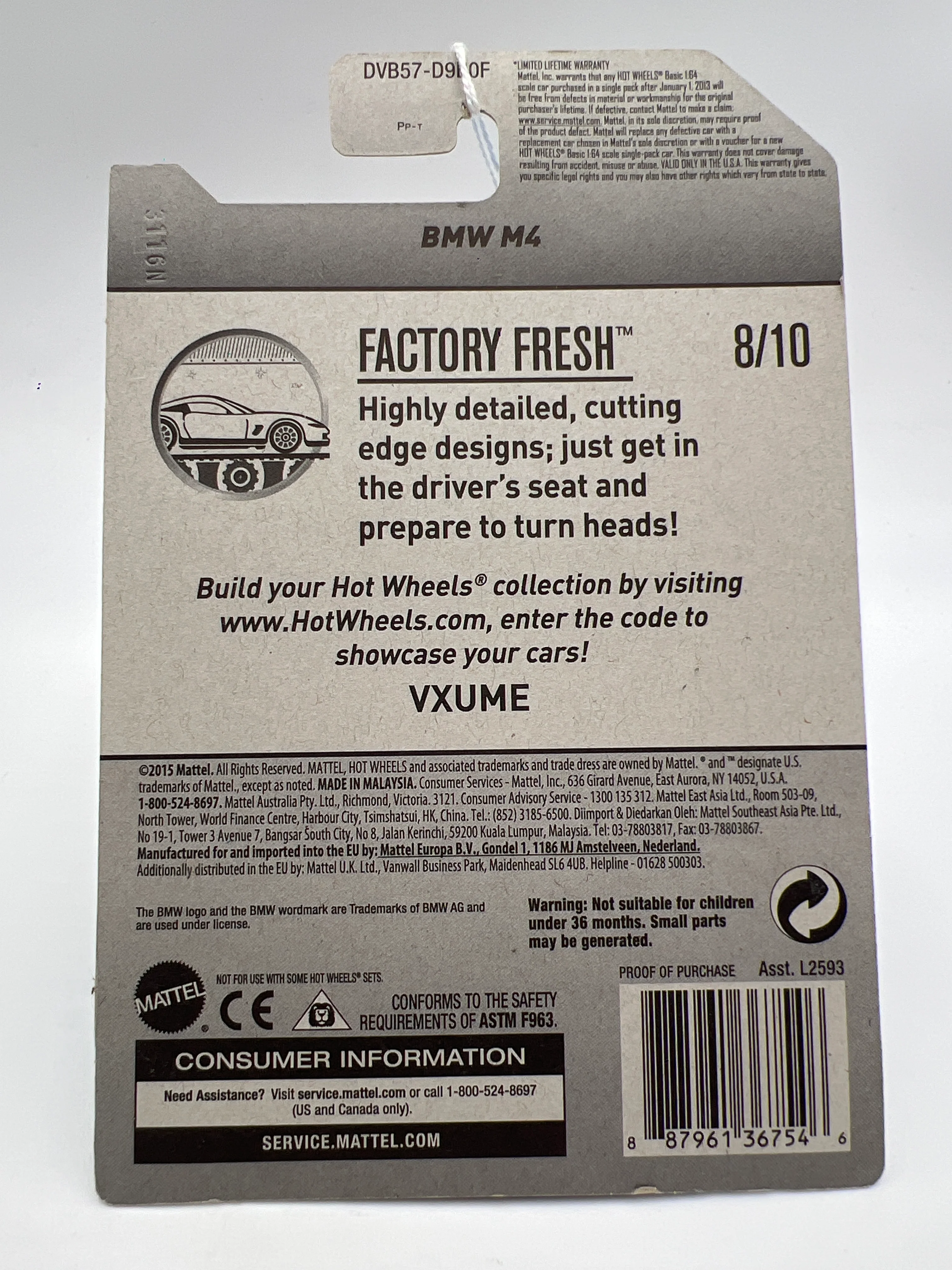 2017 Hot Wheels Factory Fresh #154 BMW M4 Light Blue - Image 6