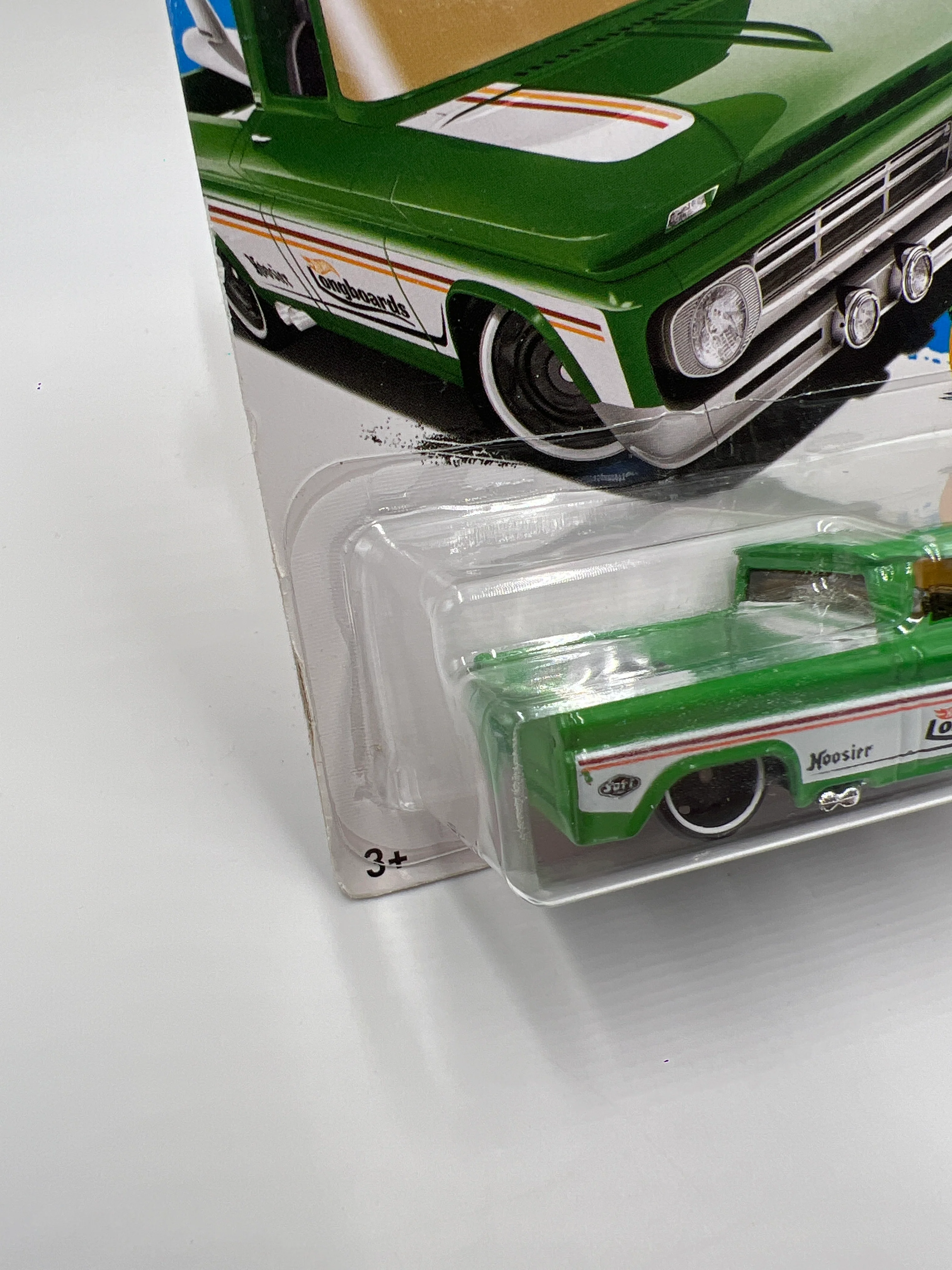 2017 Hot Wheels Surfs Up #255 Custom 62 Chevy Pickup Green 16A - Image 4
