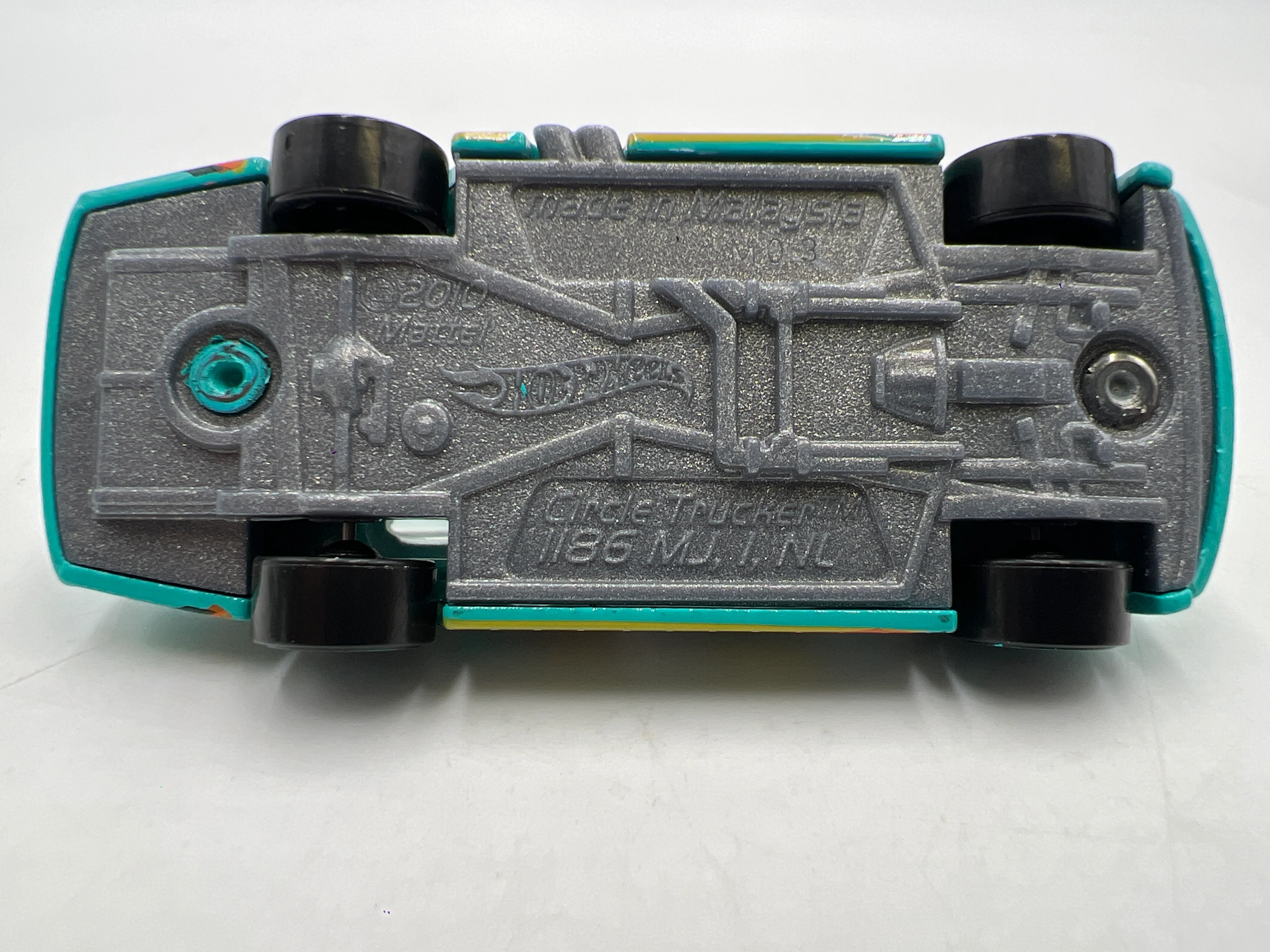 2019 Hot Wheels Mystery Models Series 2 #4 Circle Trucker Turquoise - Image 6