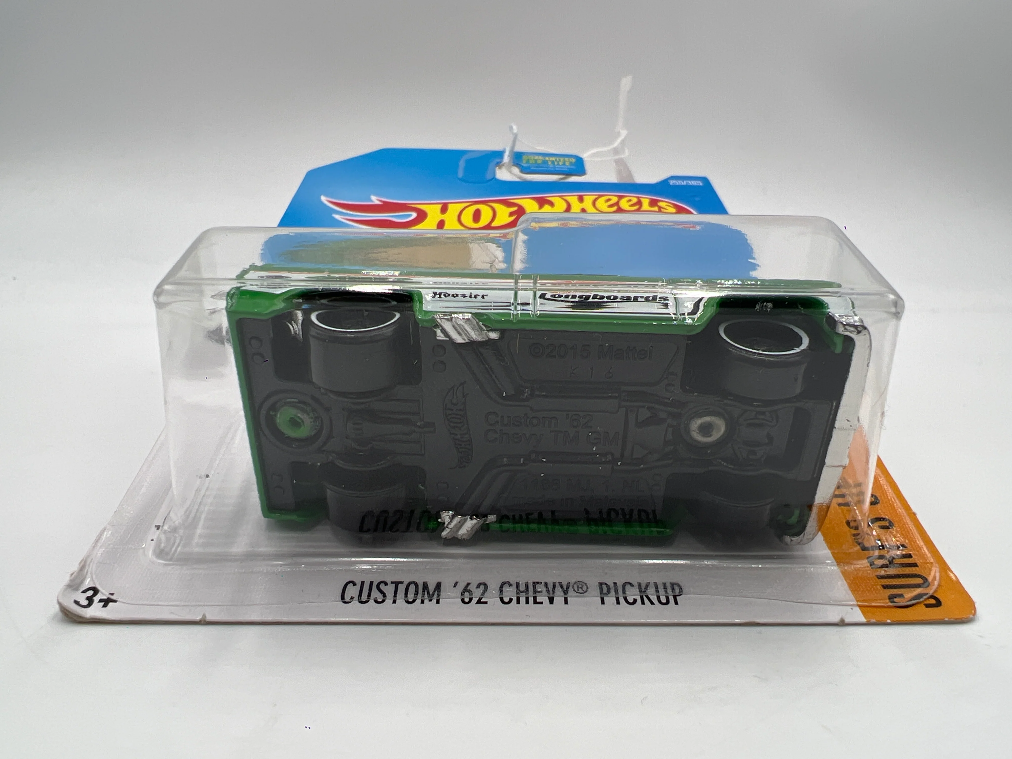 2017 Hot Wheels Surfs Up #255 Custom 62 Chevy Pickup Green 10A - Image 6
