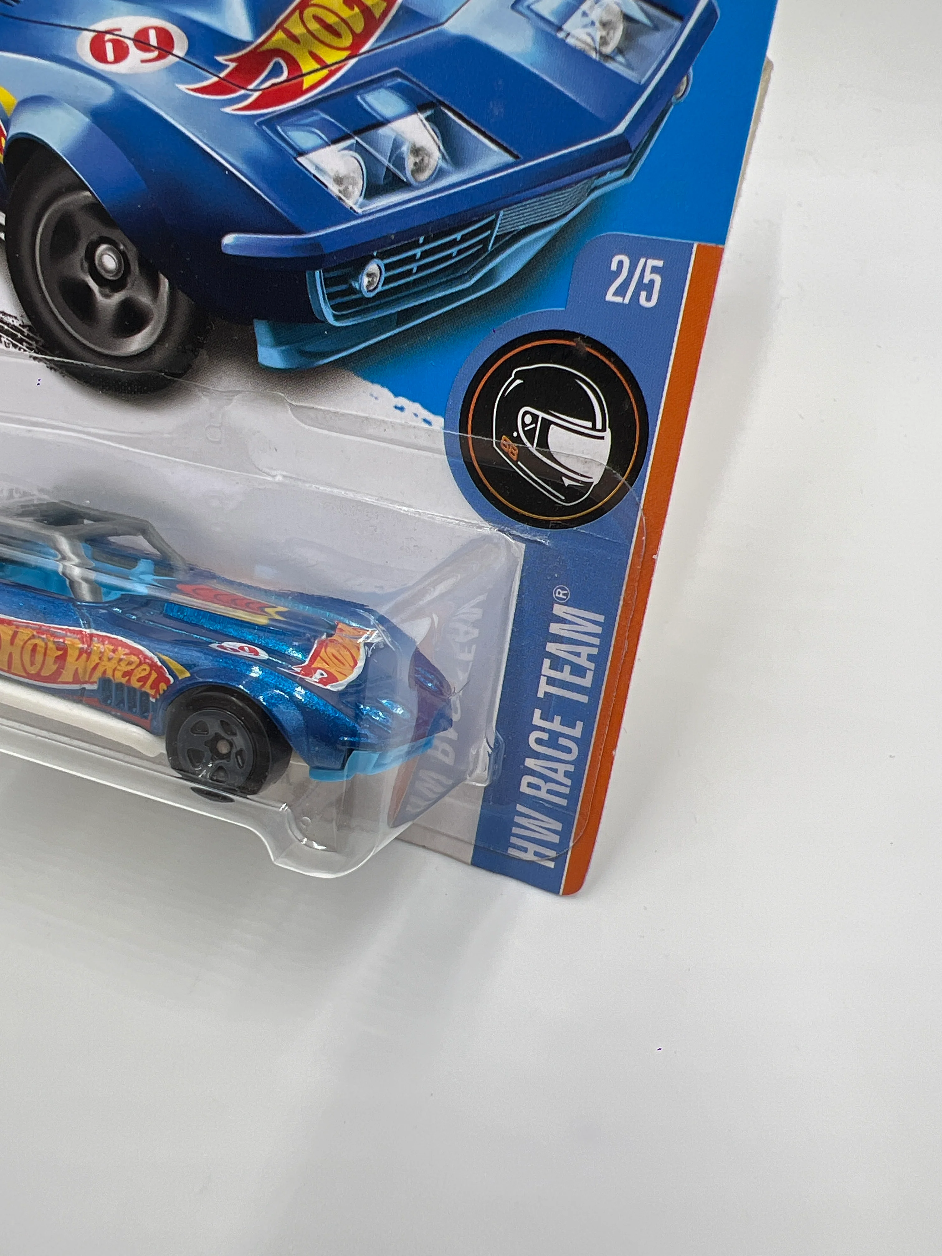 2017 Hot Wheels Race Team #352 69 Corvette Racer Blue 8C - Image 3