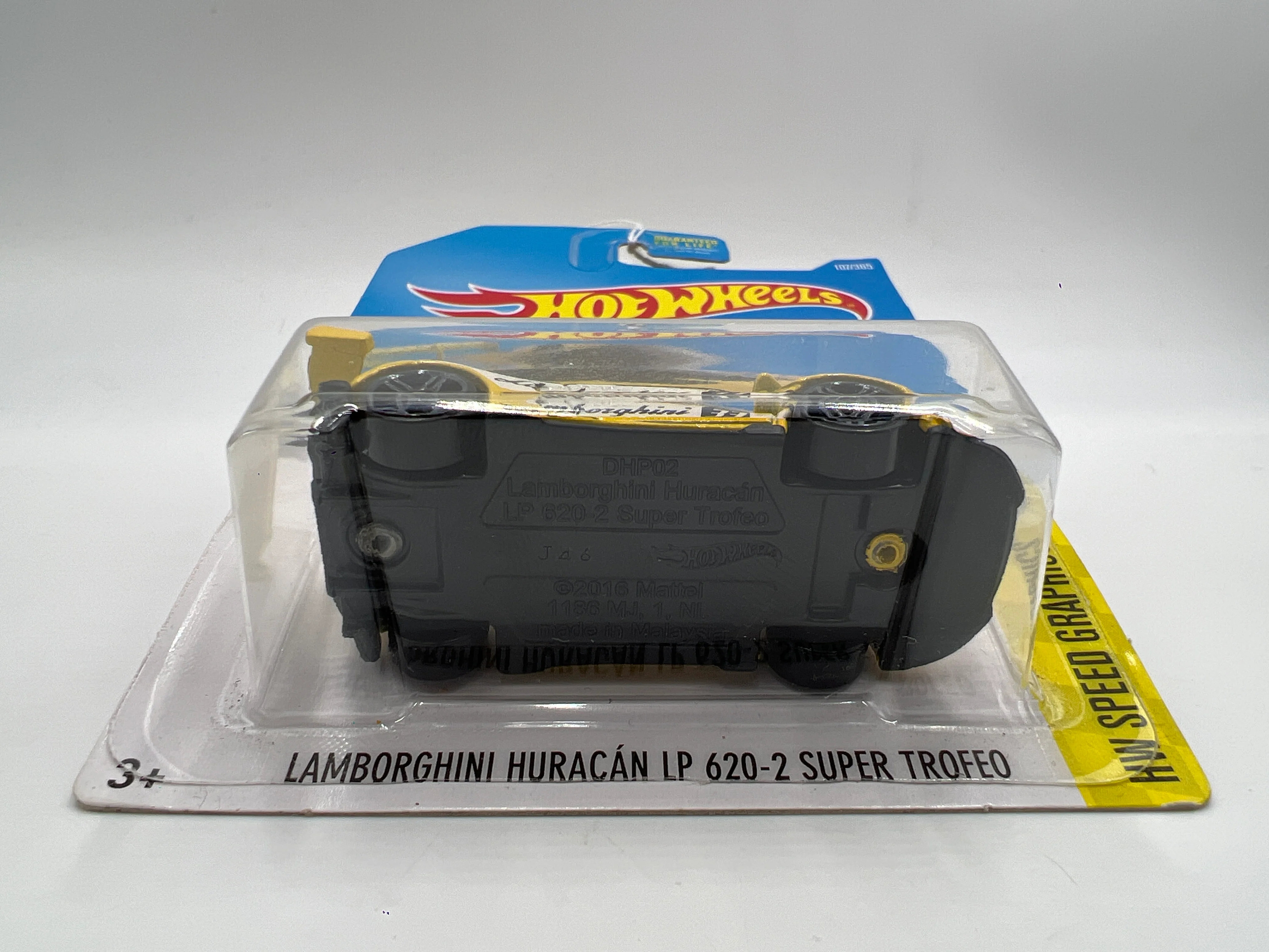 2017 Hot Wheels Speed Graphics #107 Lamborghini Huracan LP 620-2 Super Trofeo Yellow 102C - Image 5