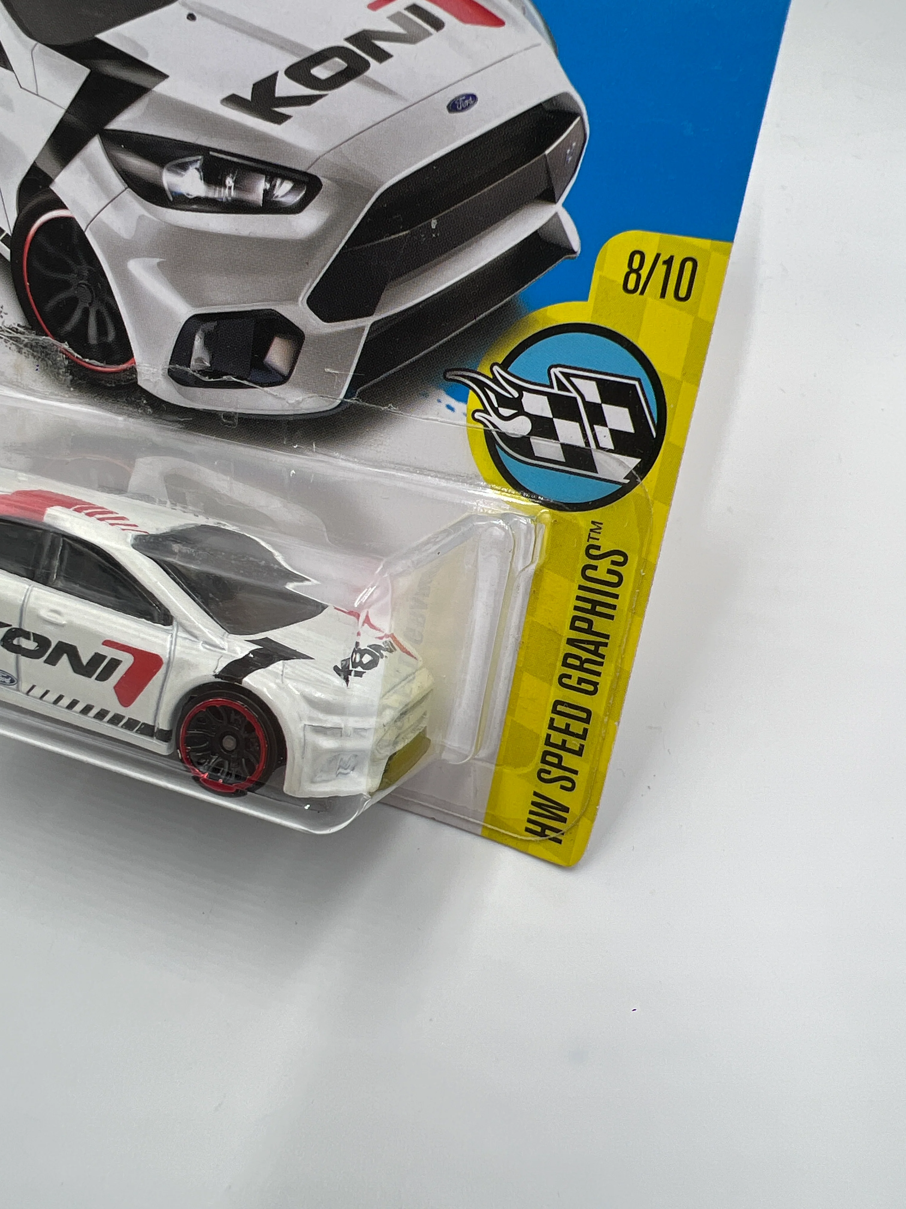 2017 Hot Wheels Speed Graphics #79 Ford Focus RS White Koni - Image 3
