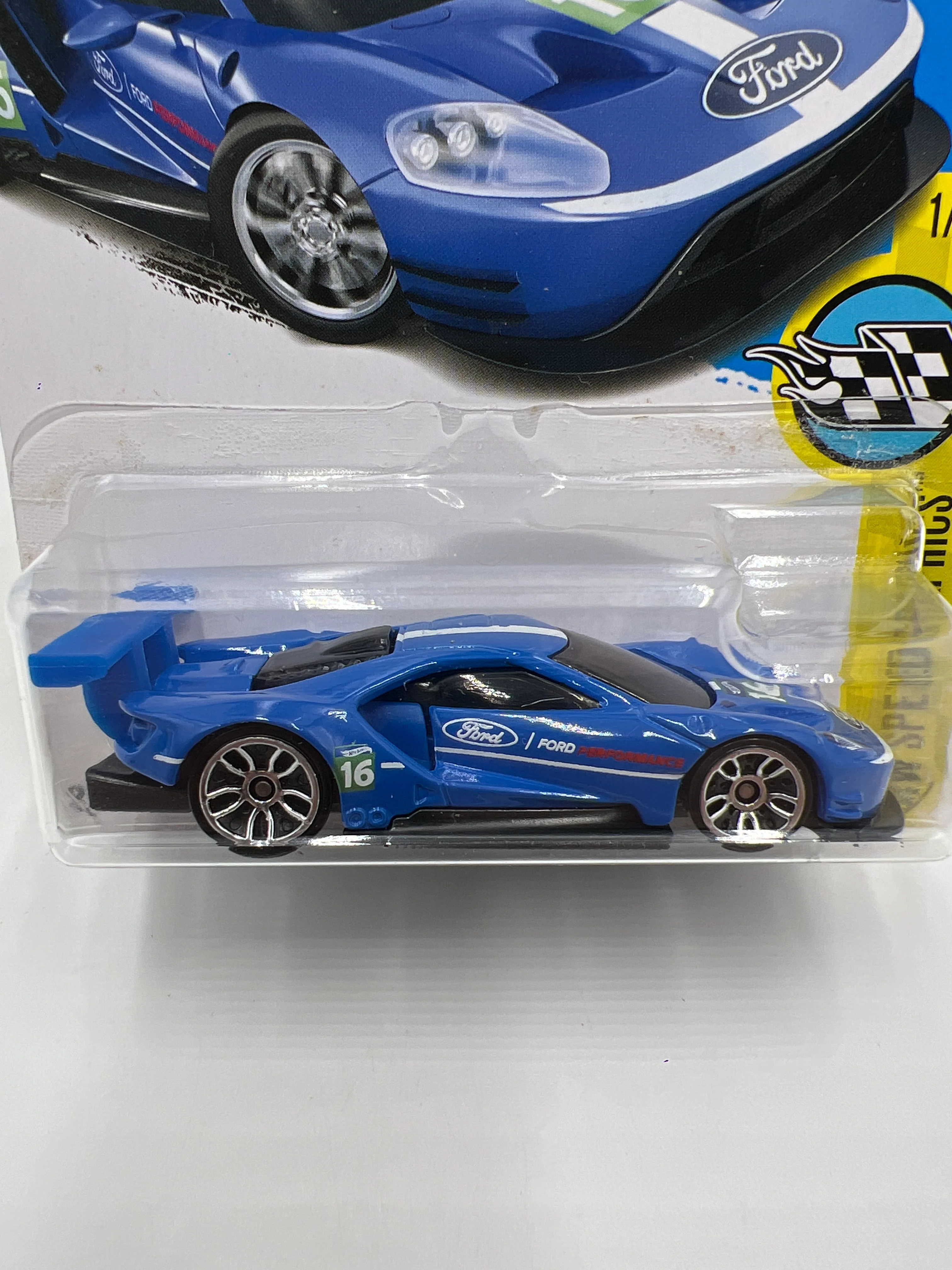 2017 Hot Wheels Speed Graphics #166 2016 Ford GT Race Blue 23H - Image 2