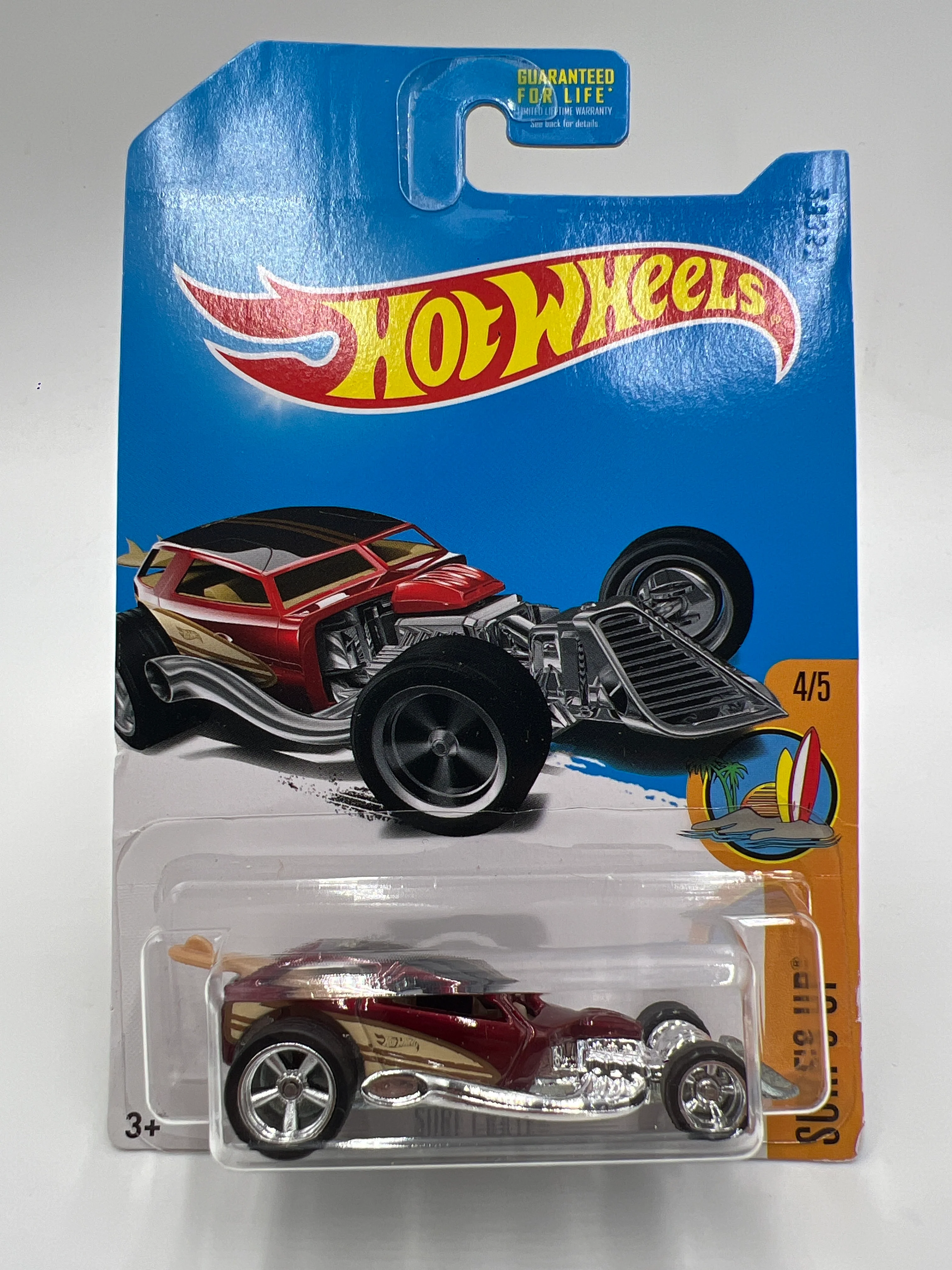 2017 Hot Wheels Super Treasure Hunt Surf Crate Red W/Protector - Image 2