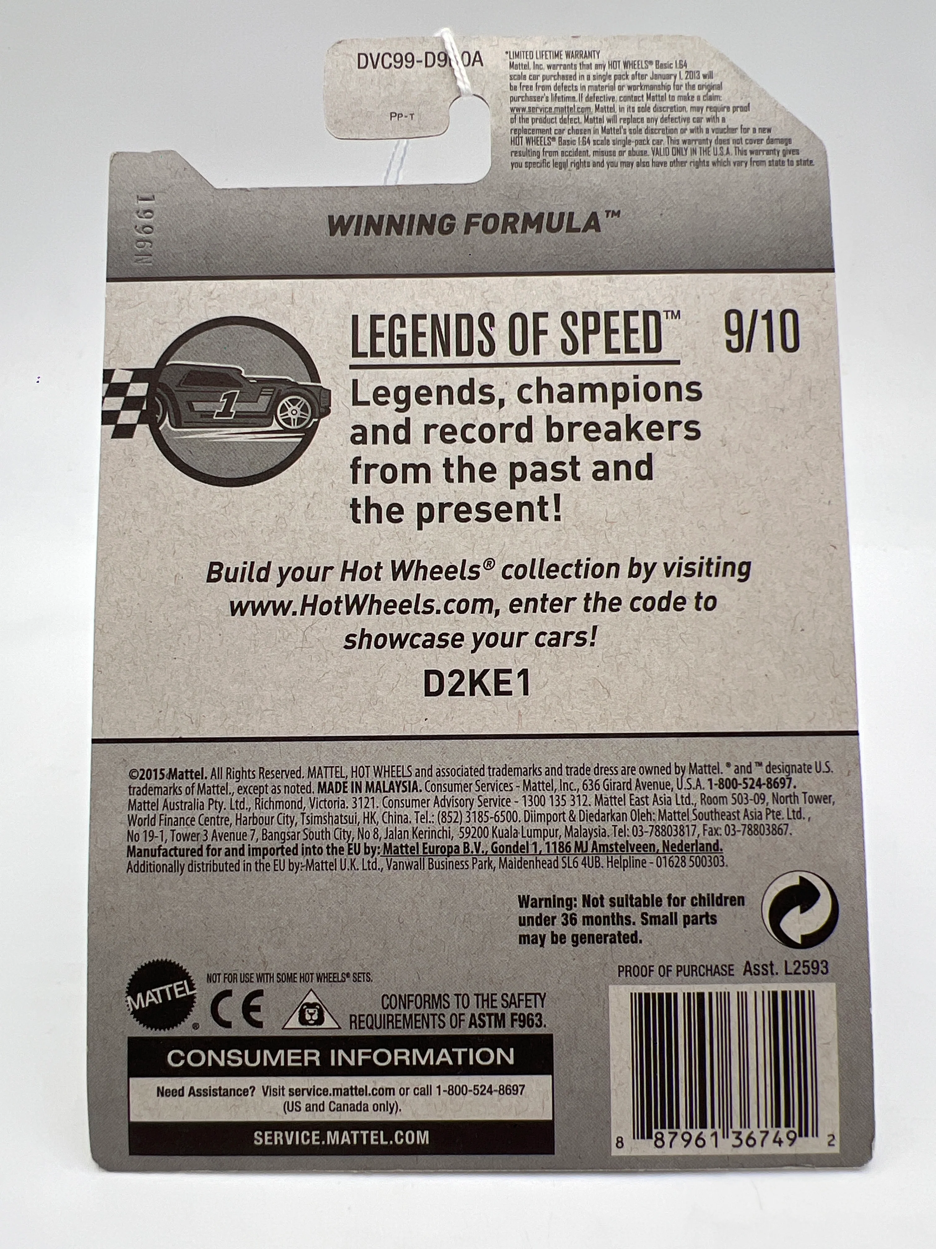 2017 Hot Wheels Legends Of Speed Treasure Hunt Winning Formula see description 283H - Image 6
