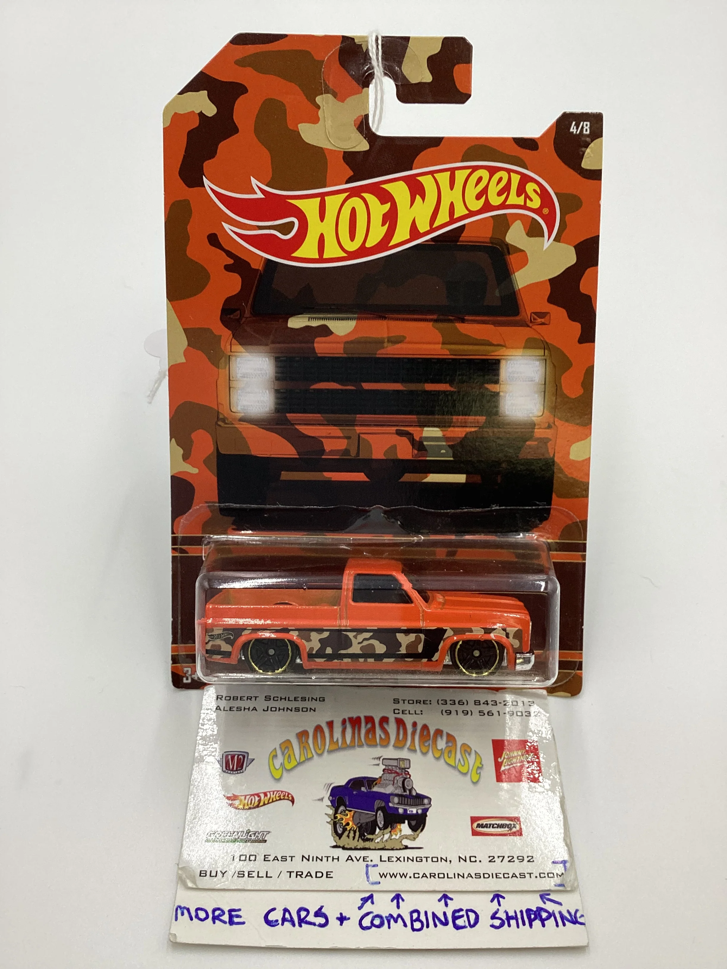 2017 Hot Wheels Walmart Camo Series #4 83 Chevy Silverado Orange 159A