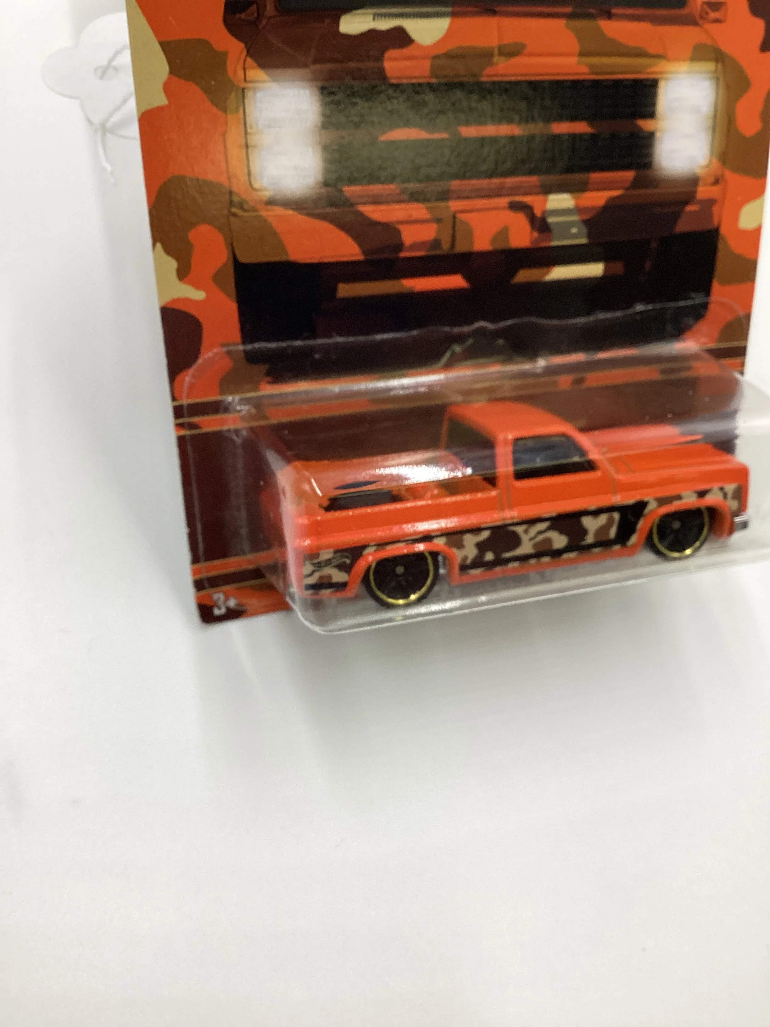2017 Hot Wheels Walmart Camo Series #4 83 Chevy Silverado Orange 159A - Image 5