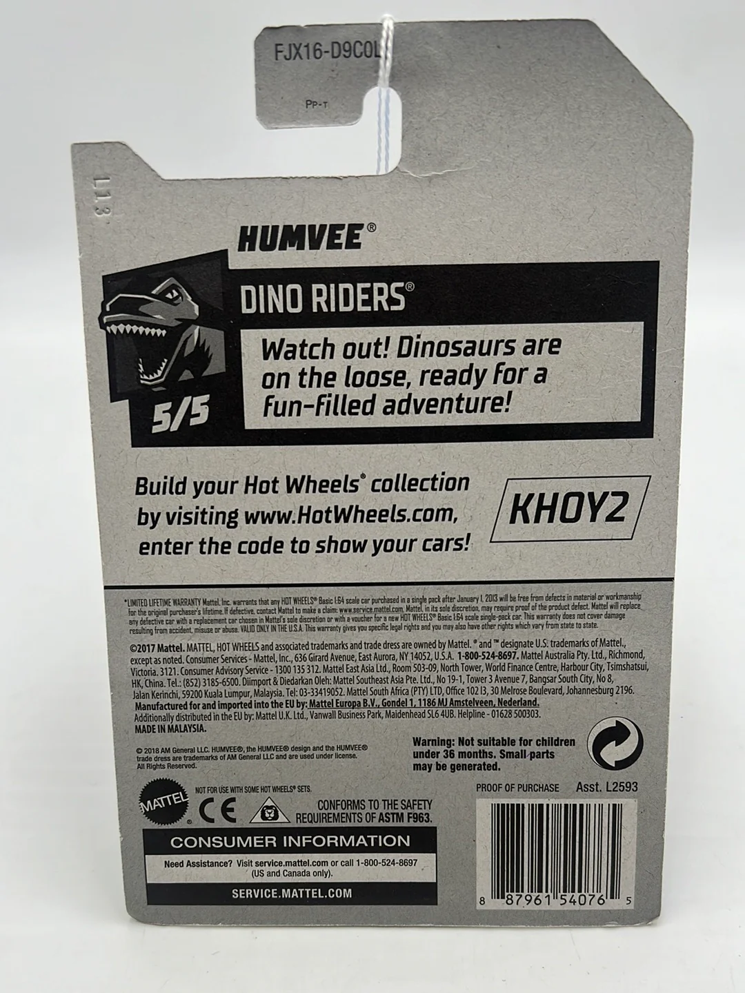 Hot Wheels 2018 Humvee Blue #250 44C - Image 6