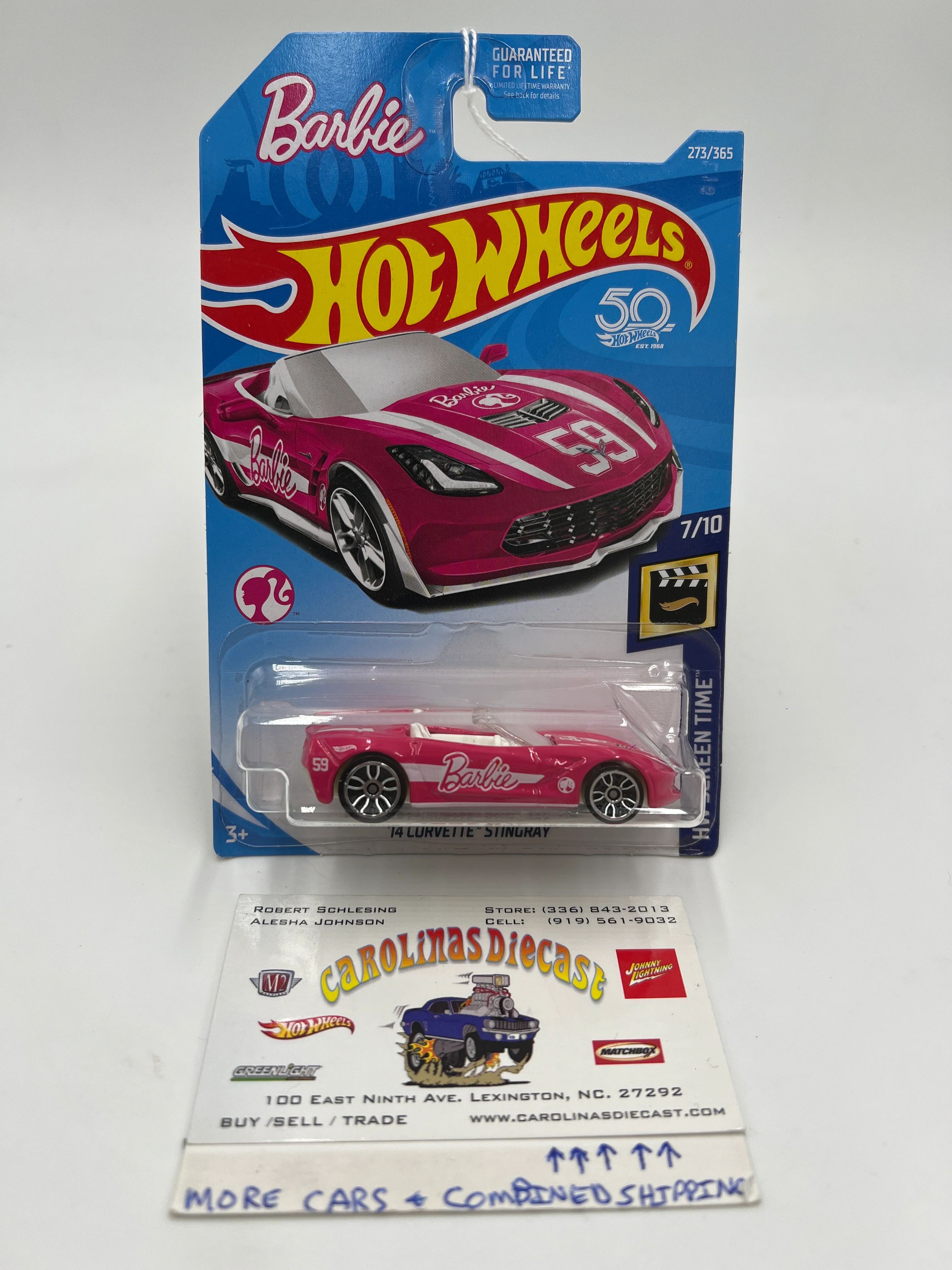 2018 Hot Wheels HW Screen Time #273 14 Corvette Stingray Pink Barbie 123A