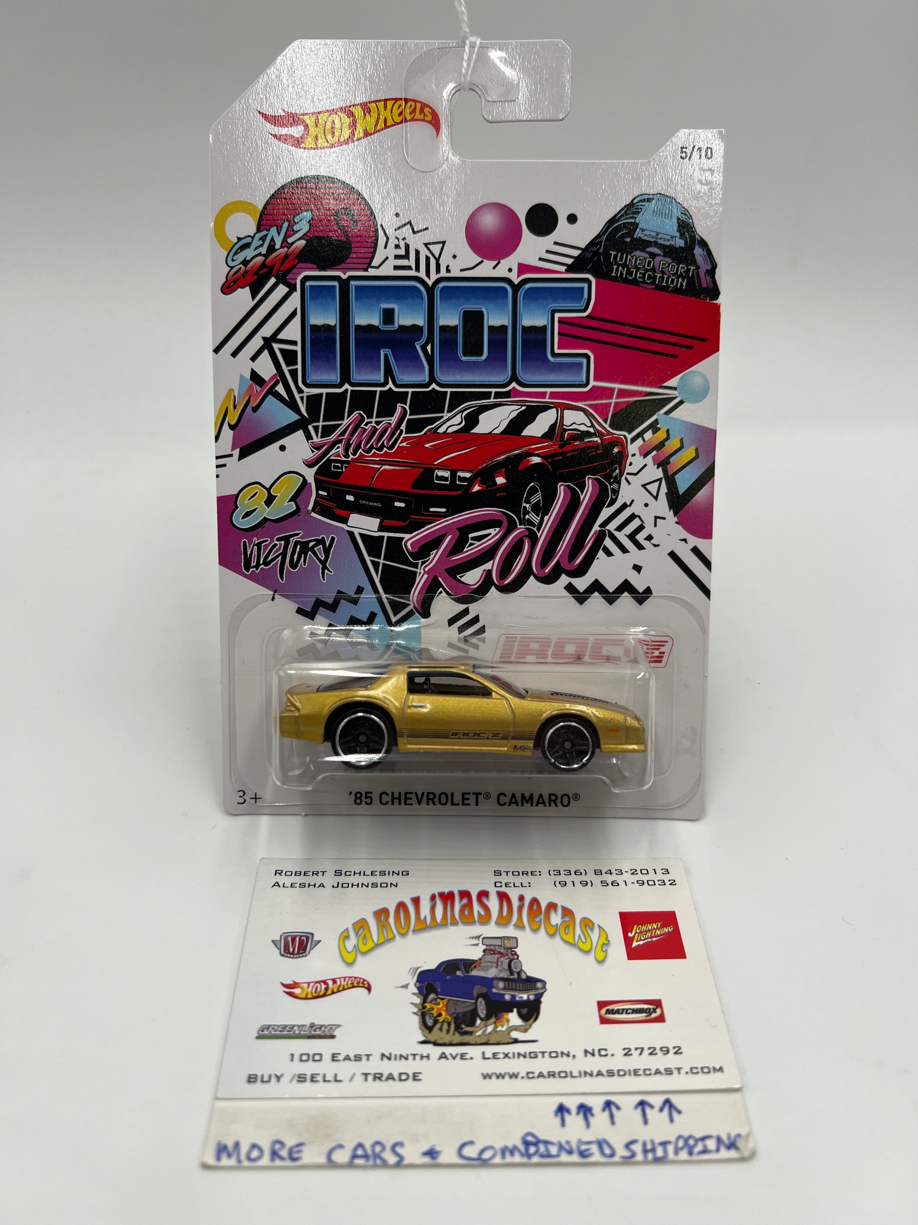2018 Hot Wheels 50th Anniversary Camaro Series #5 85 Chevrolet Camaro Gold 151F