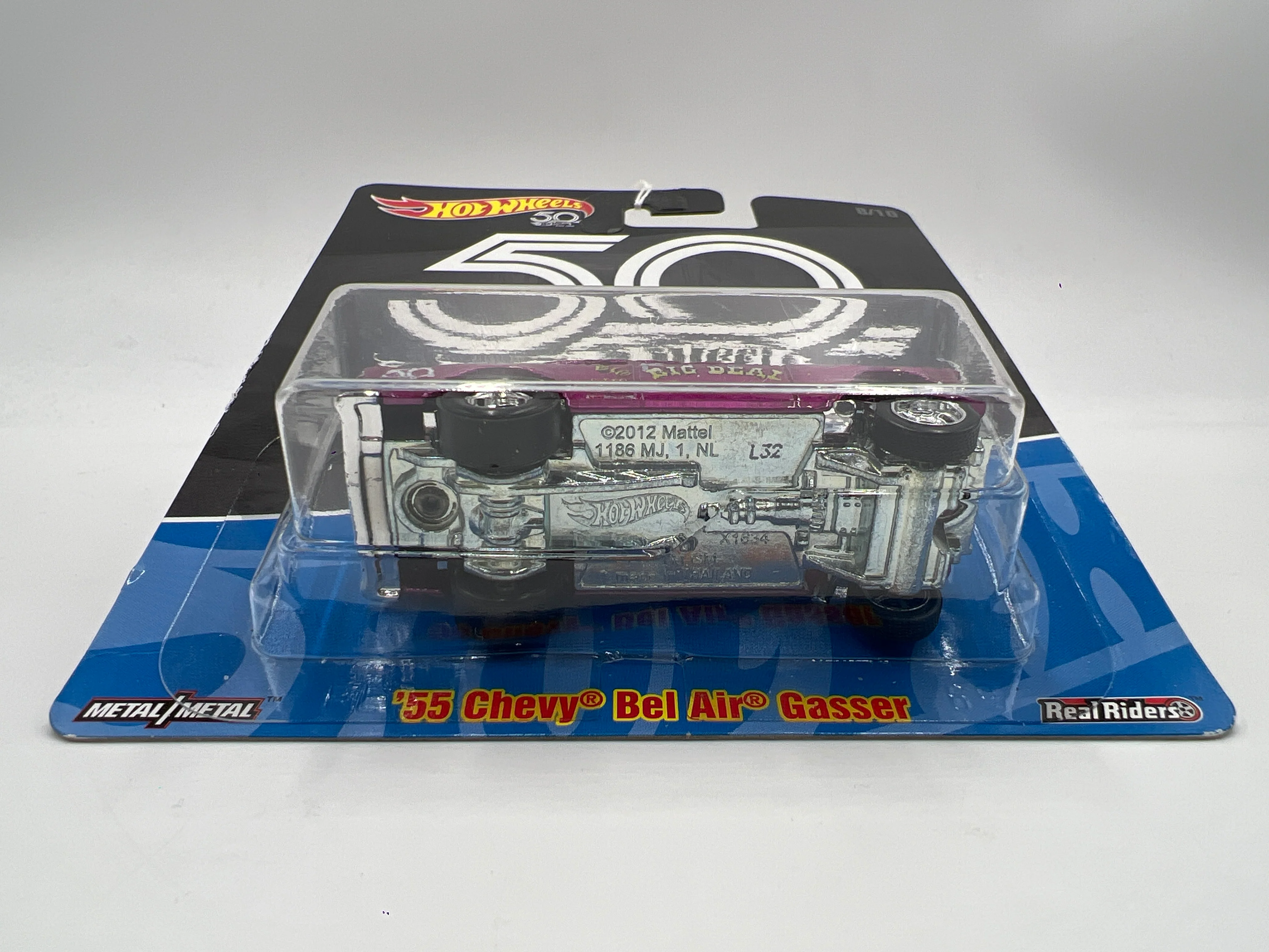 2018 Hot Wheels 50th Favorites #8 55 Chevy Bel Air Gasser Purple 257F - Image 6