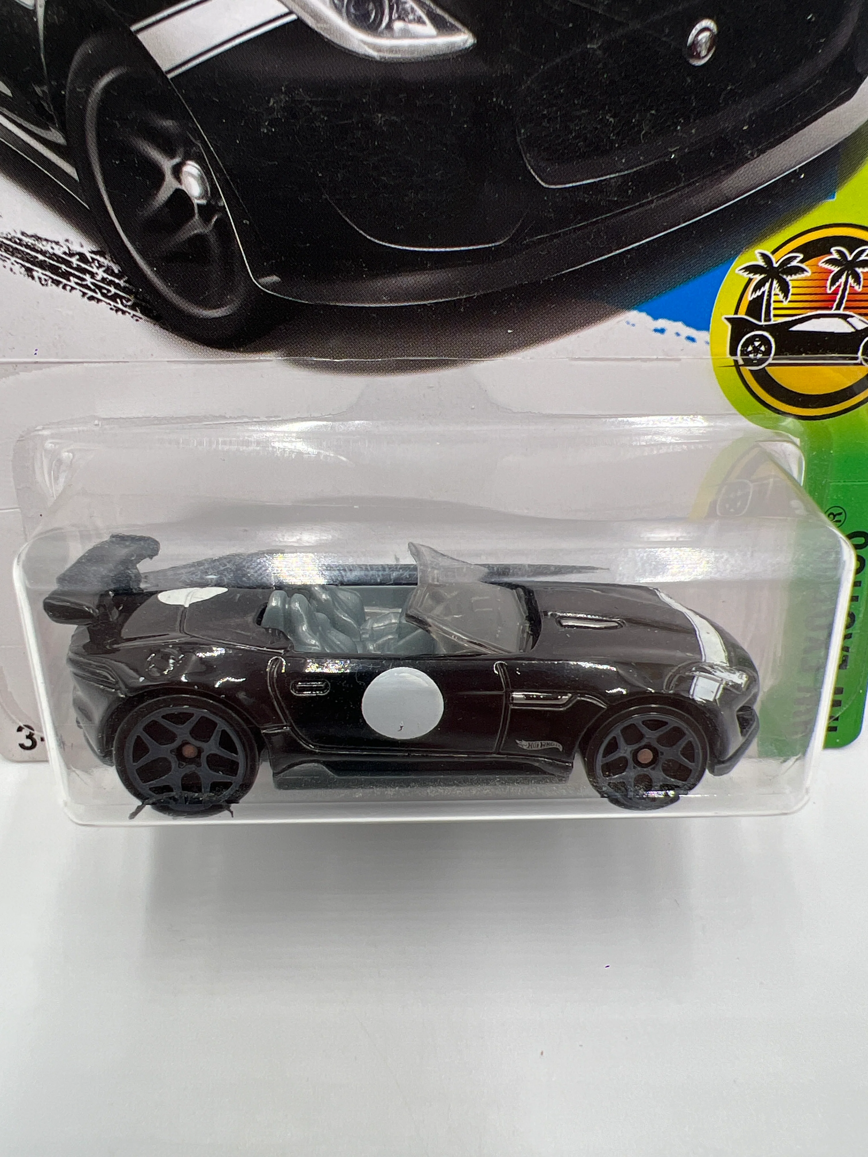 2017 Hot Wheels Exotics #141 15 Jaguar F-Type Project 7 Black 64B - Image 2