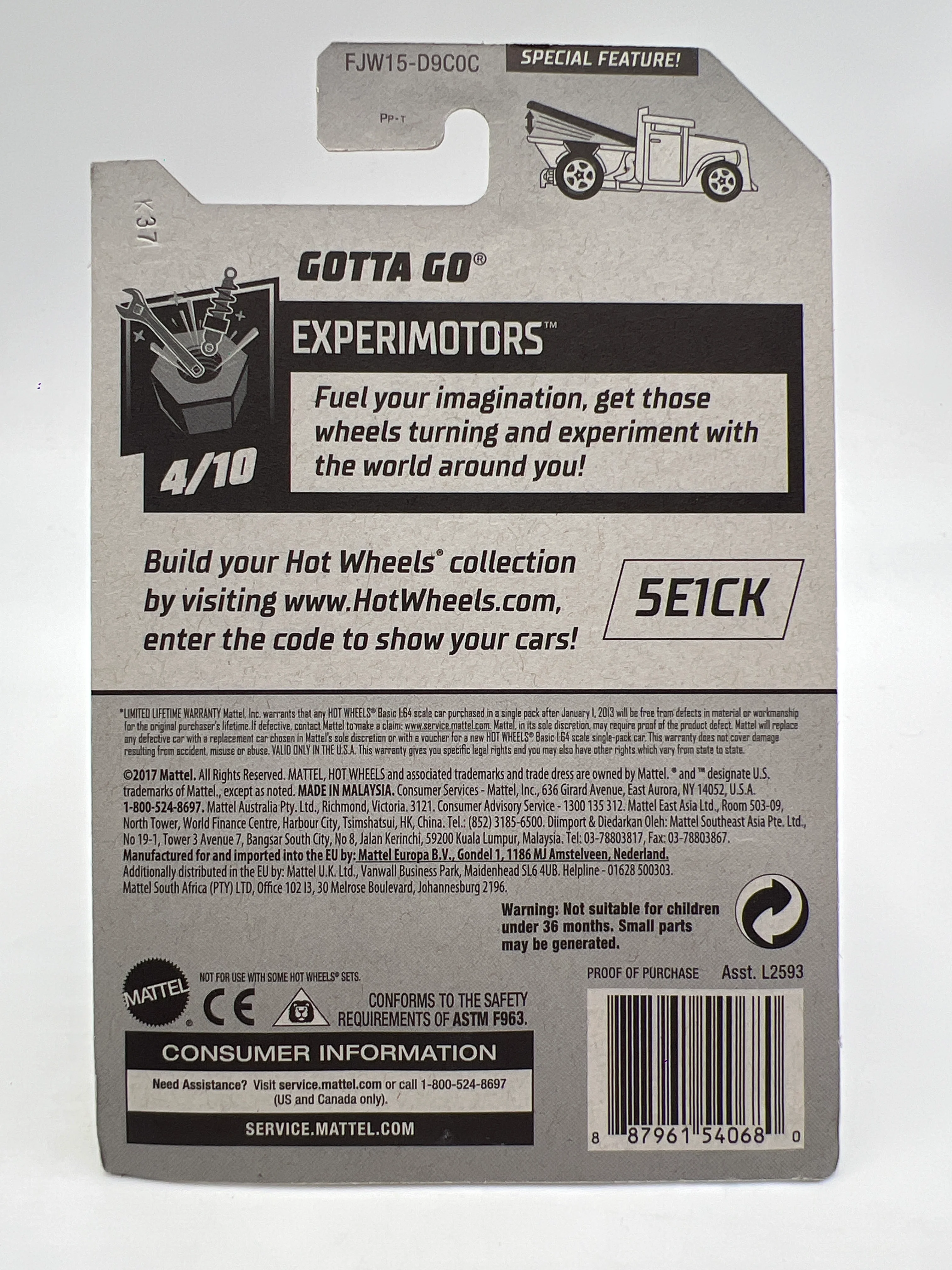 2018 Hot Wheels Experimotors #49 Gotta Go Pink W/Protector - Image 7