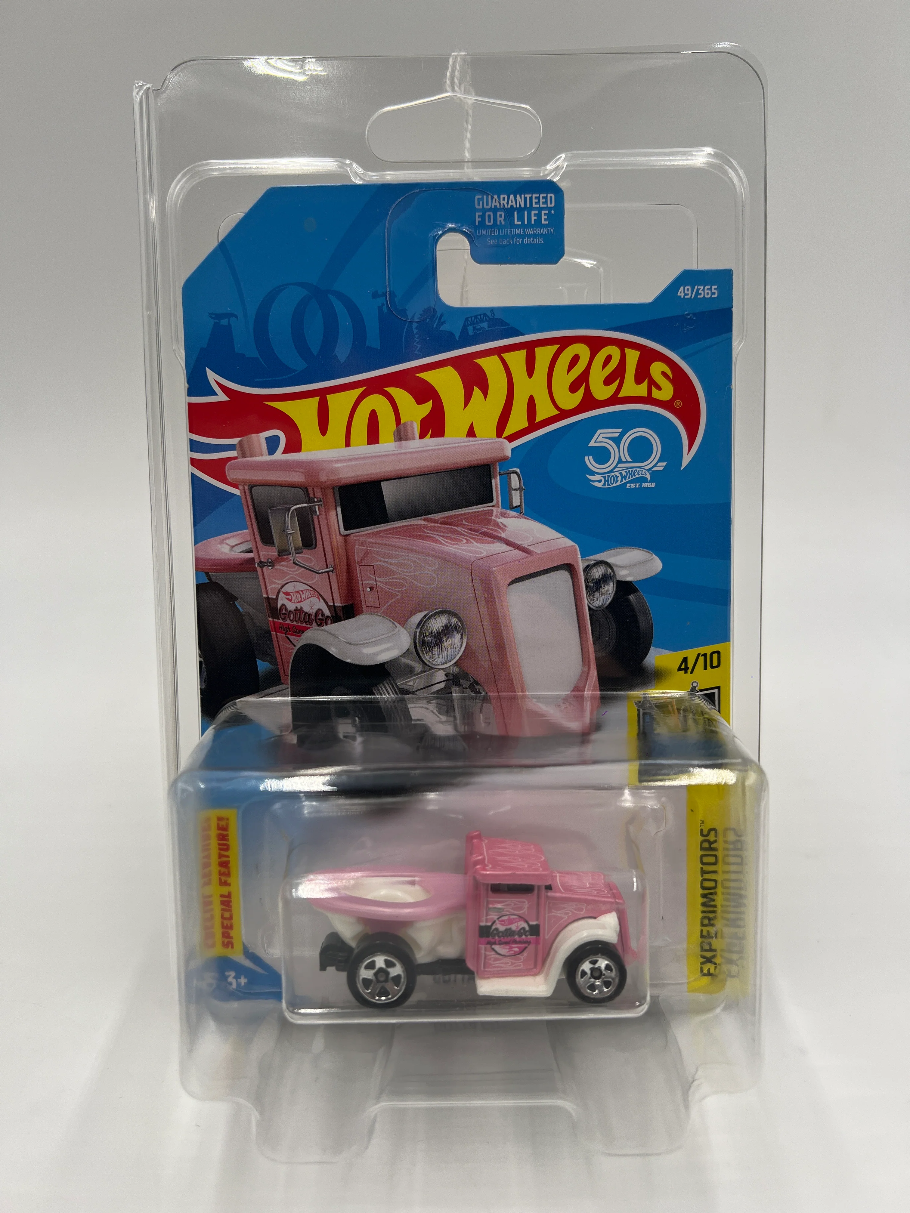 2018 Hot Wheels Experimotors #49 Gotta Go Pink W/Protector - Image 8