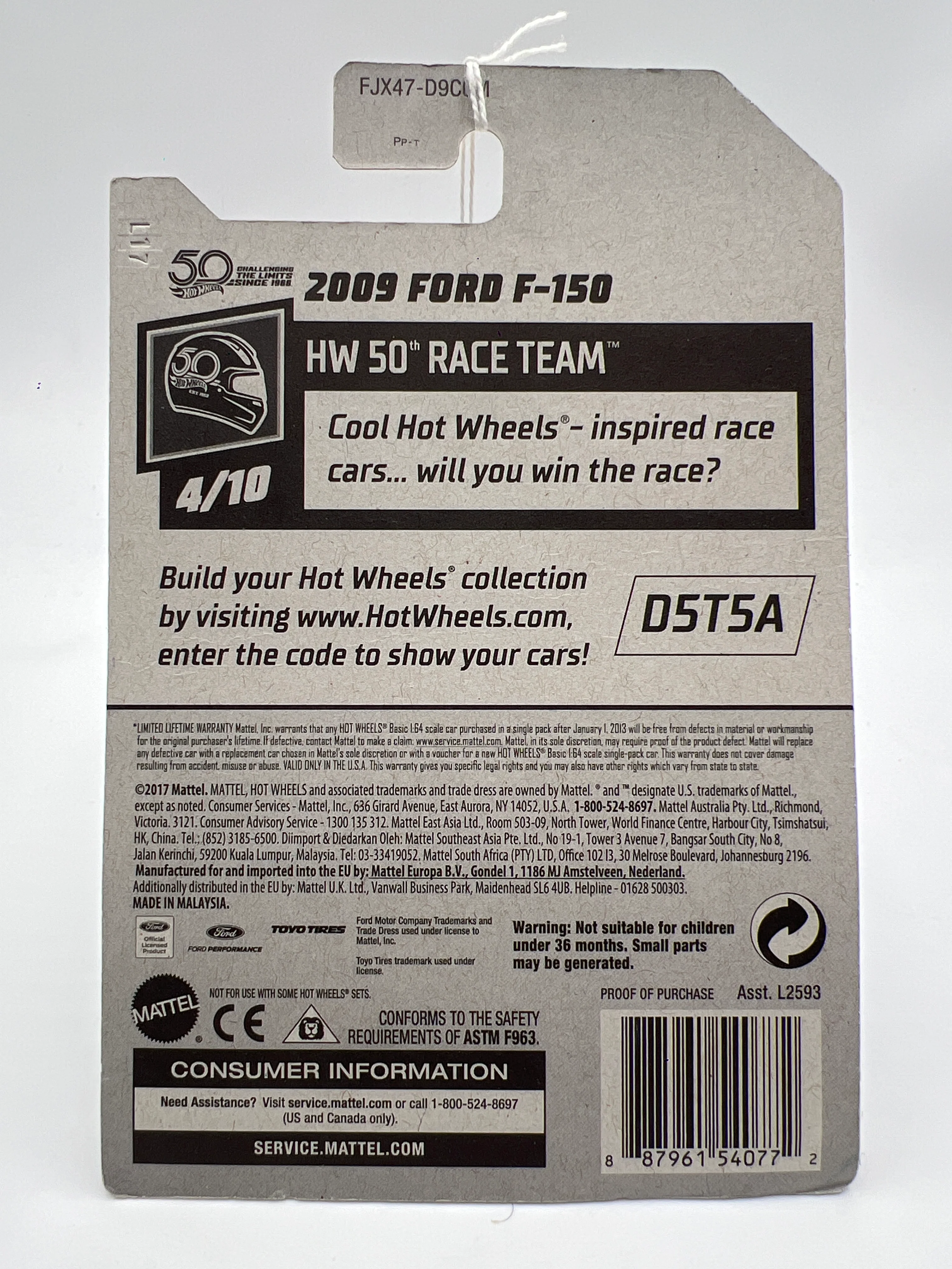 2018 Hot Wheels HW 50th Race Team #287 2009 Ford F-150 Blue 31A - Image 7