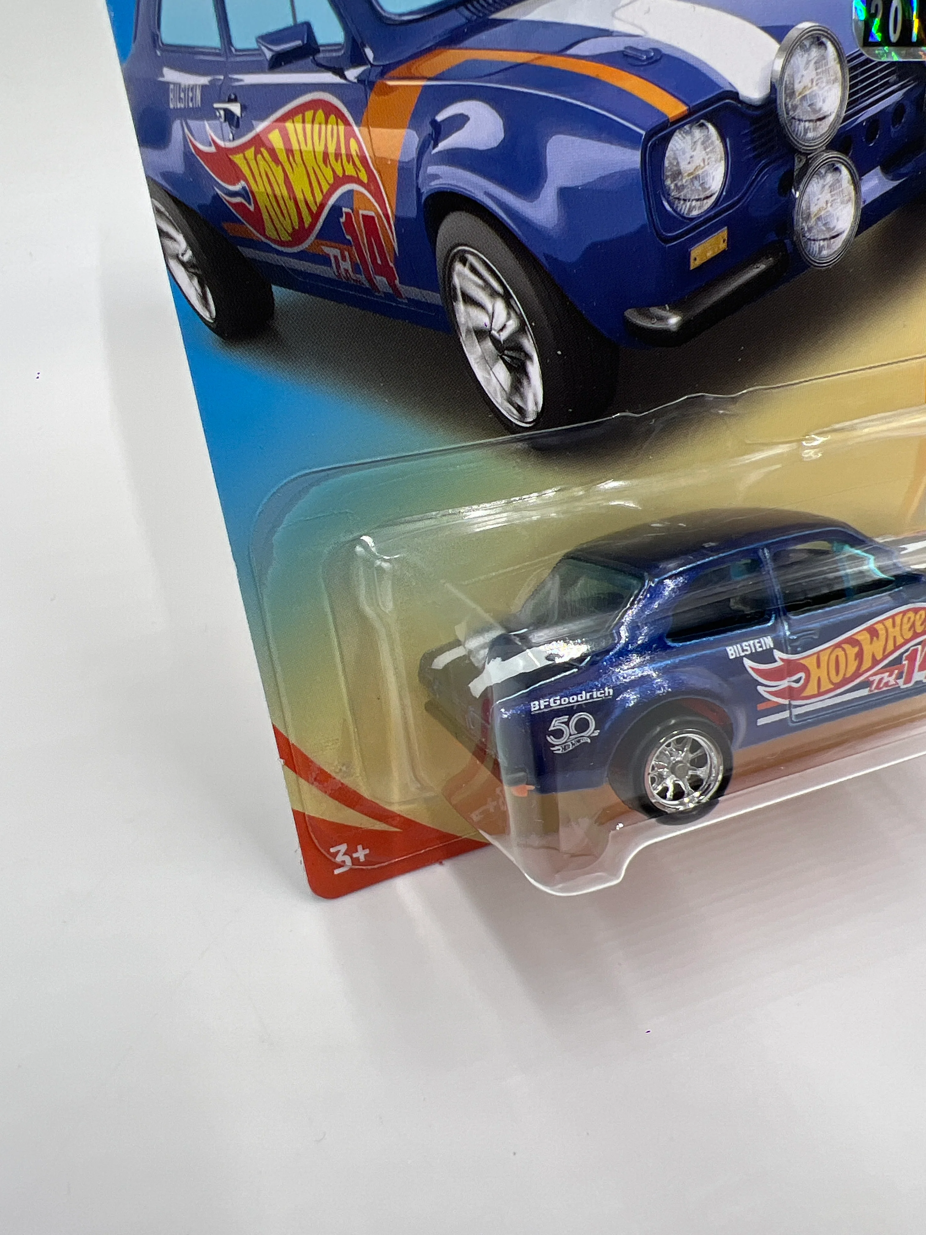 2018 Hot Wheels Factory Sealed Super Treasure Hunt 70 Ford Escort RS1600 Blue W/Protector - Image 4