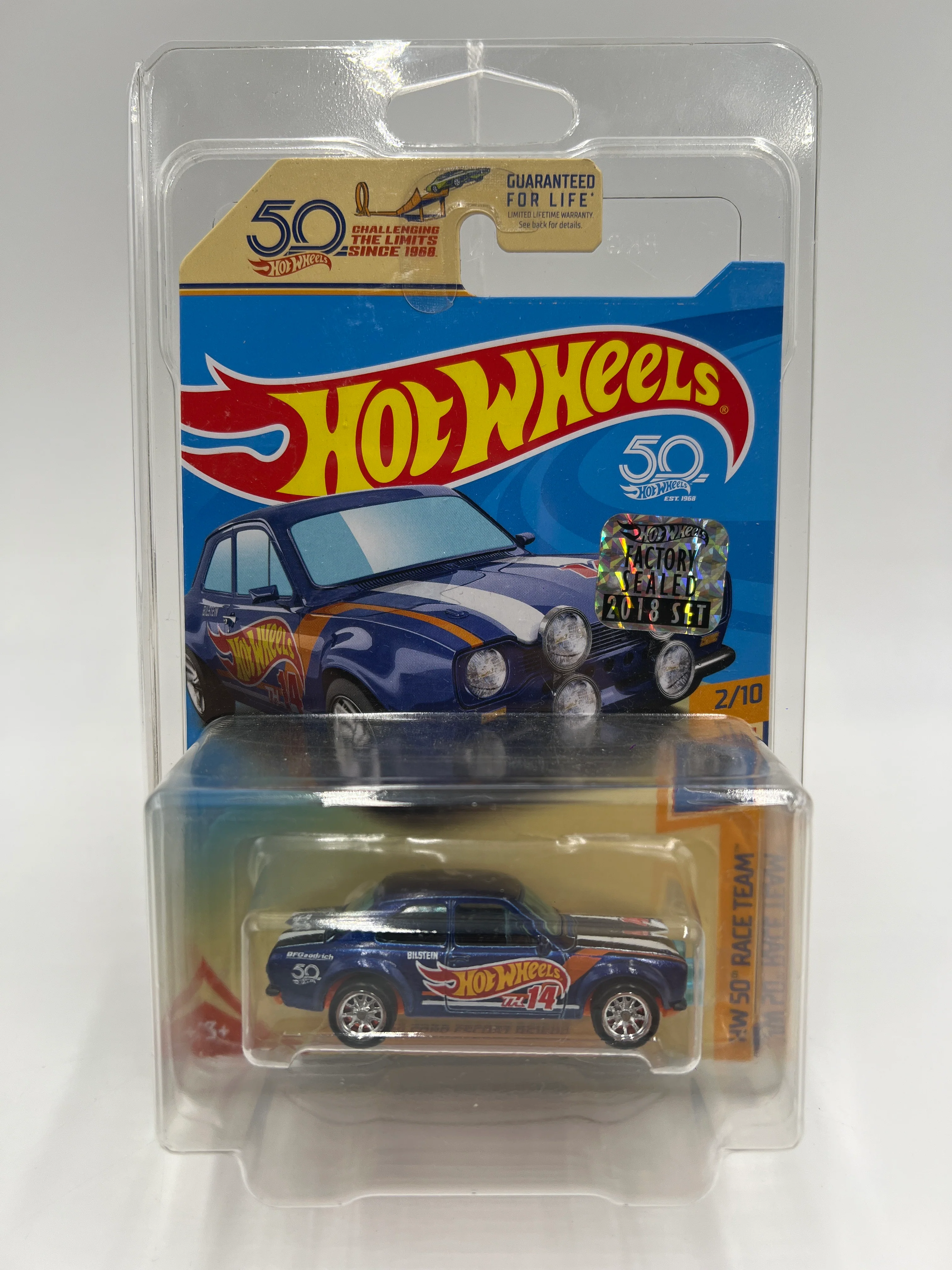 2018 Hot Wheels Factory Sealed Super Treasure Hunt 70 Ford Escort RS1600 Blue W/Protector - Image 7