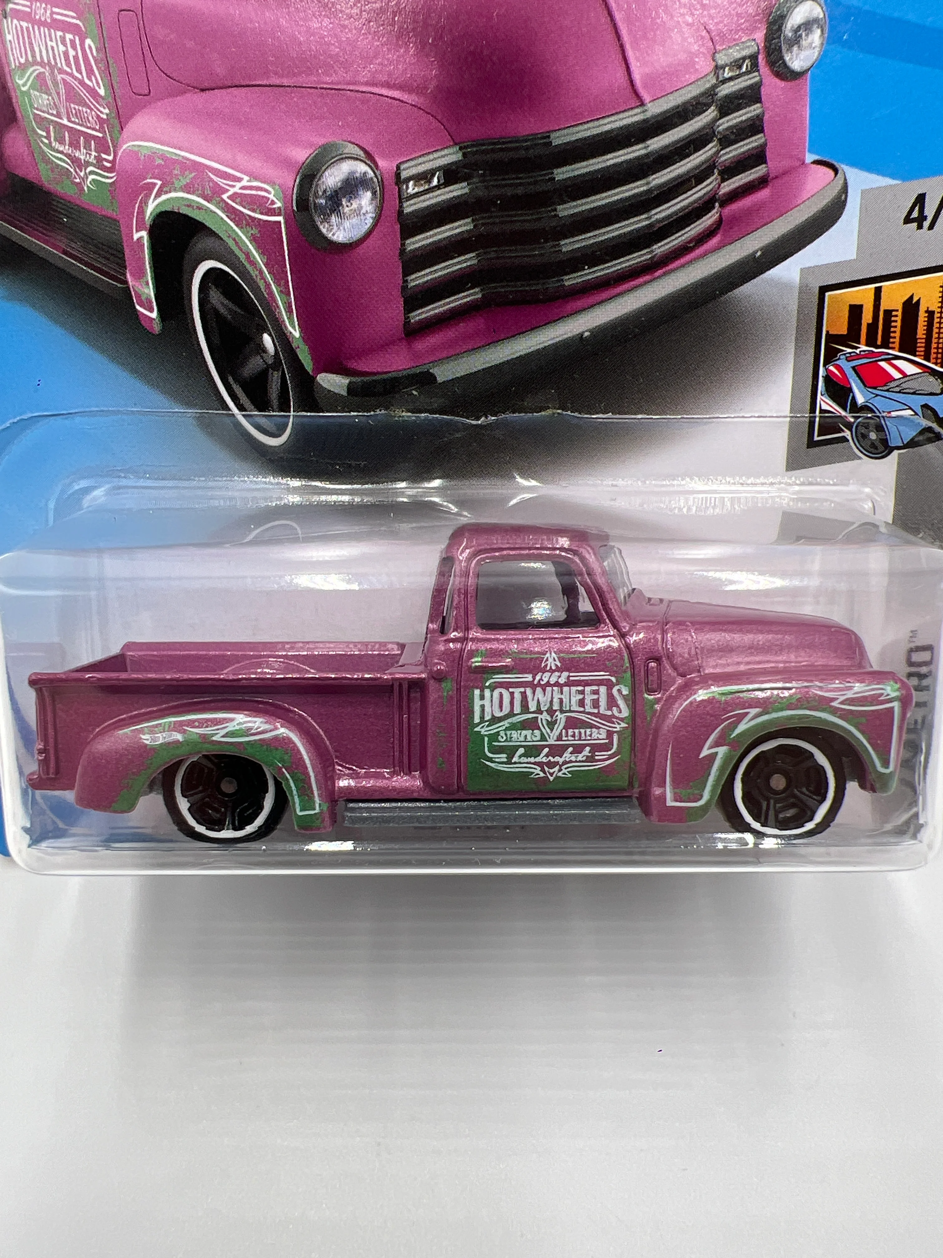 2018 Hot Wheels HW Metro #207 52 Chevy Pink 17E - Image 3