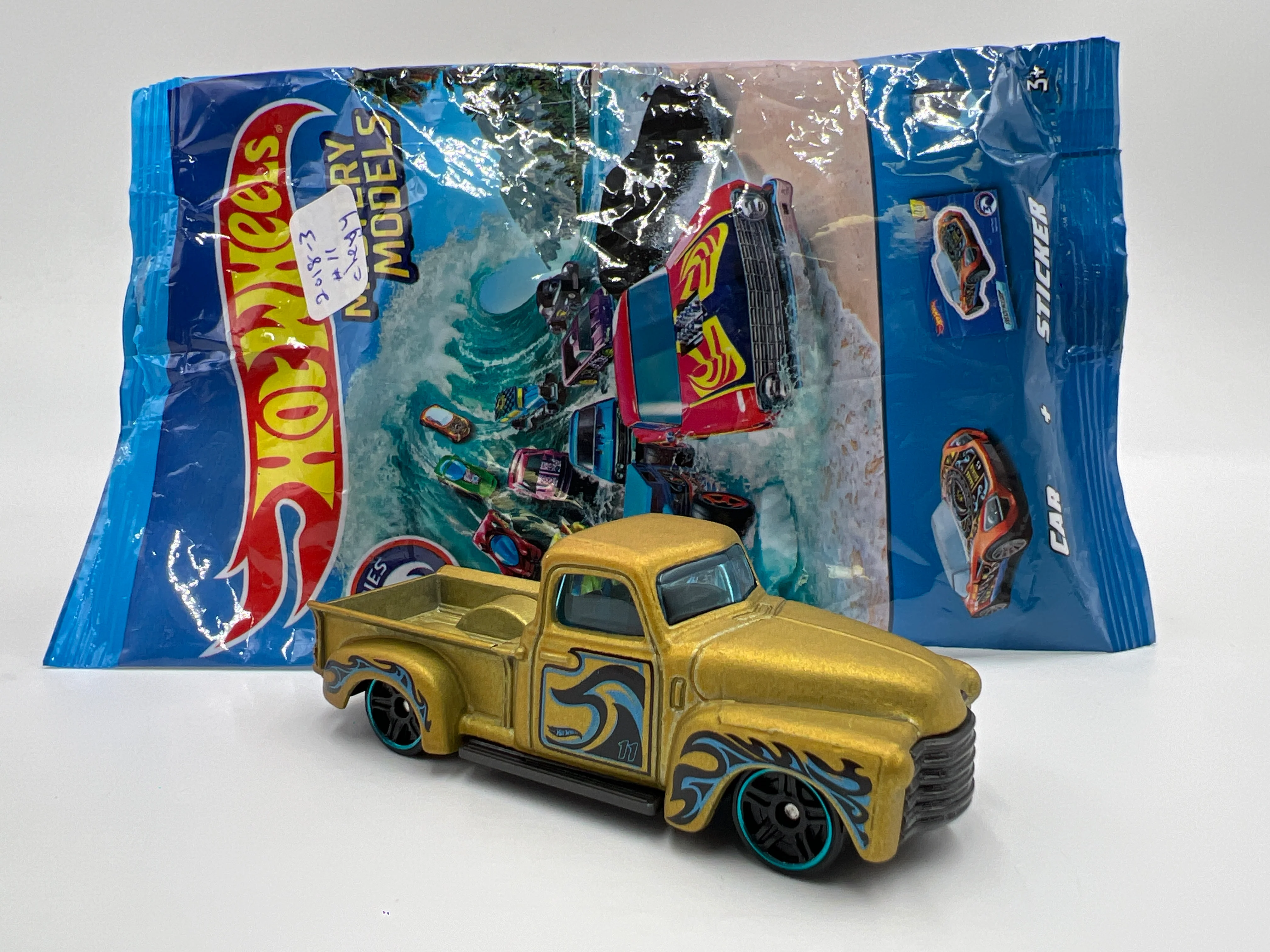 2018 Hot Wheels Mystery Models Series 3 #11 52 Chevy Gold - Image 2