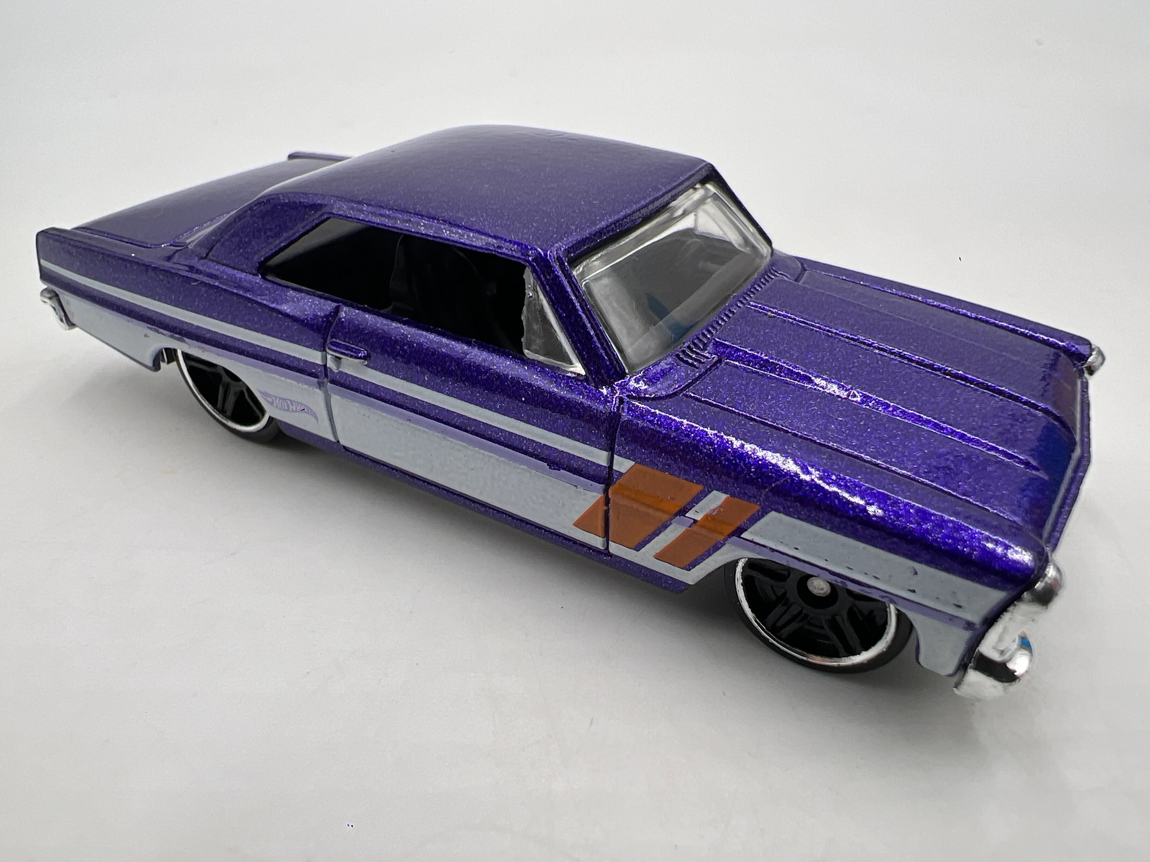 2015 Hot Wheels Mystery Models Series 1 #8 66 Chevy Nova Purple - Image 2