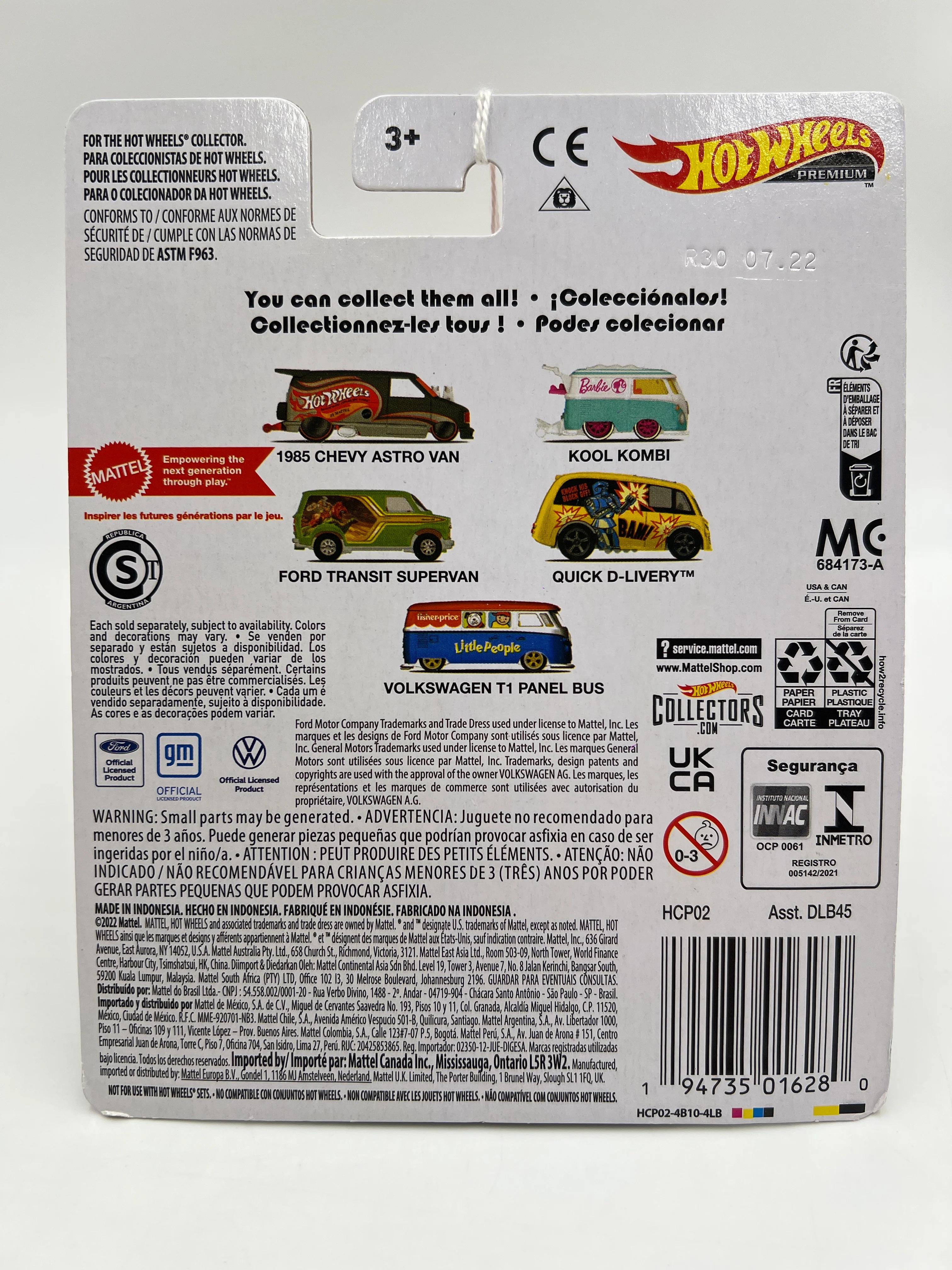 Hot Wheels Premium Fisher Price #5 Volkswagen T1 Panel Bus 268A - Image 6